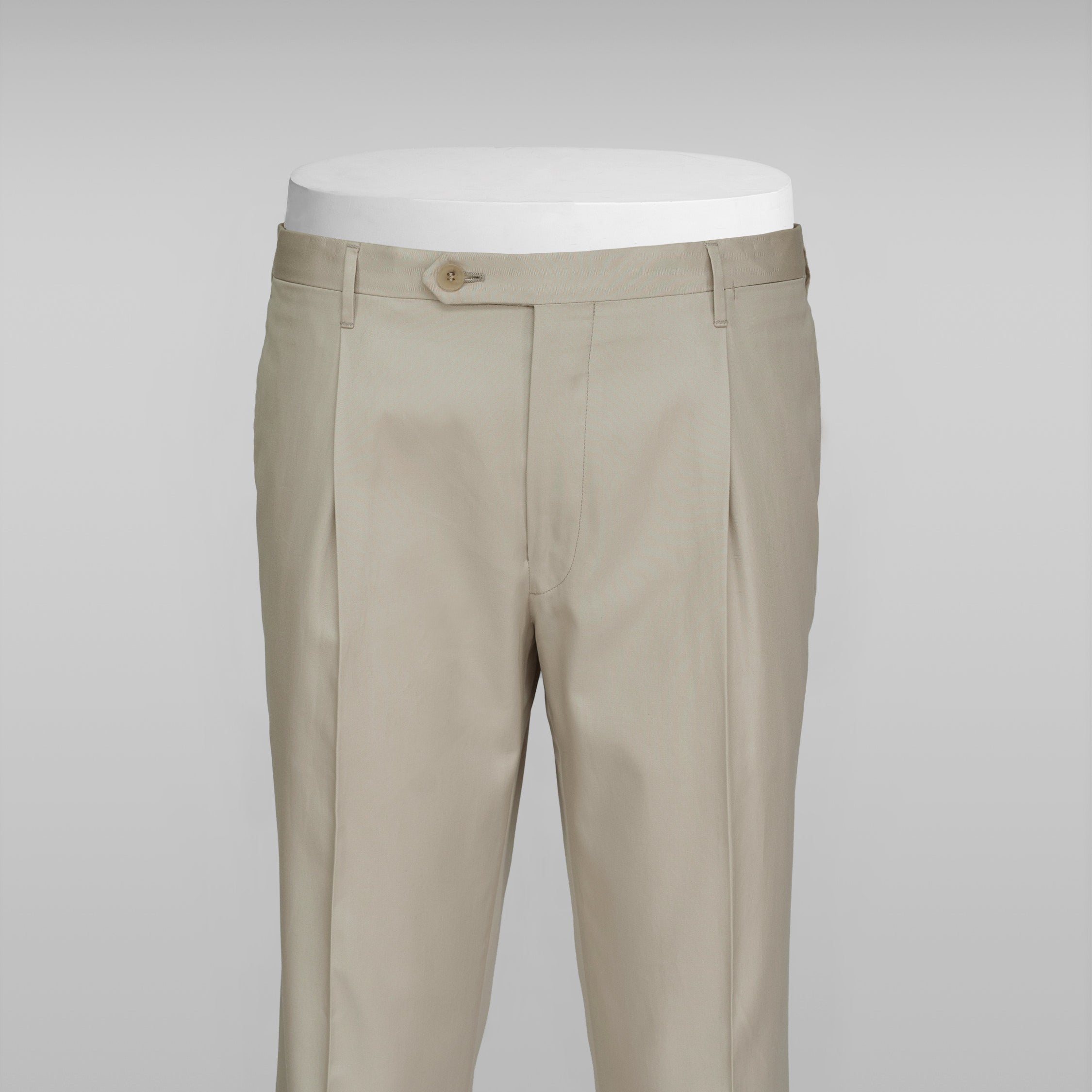 Pantaloni in cotone supima beige chiaro