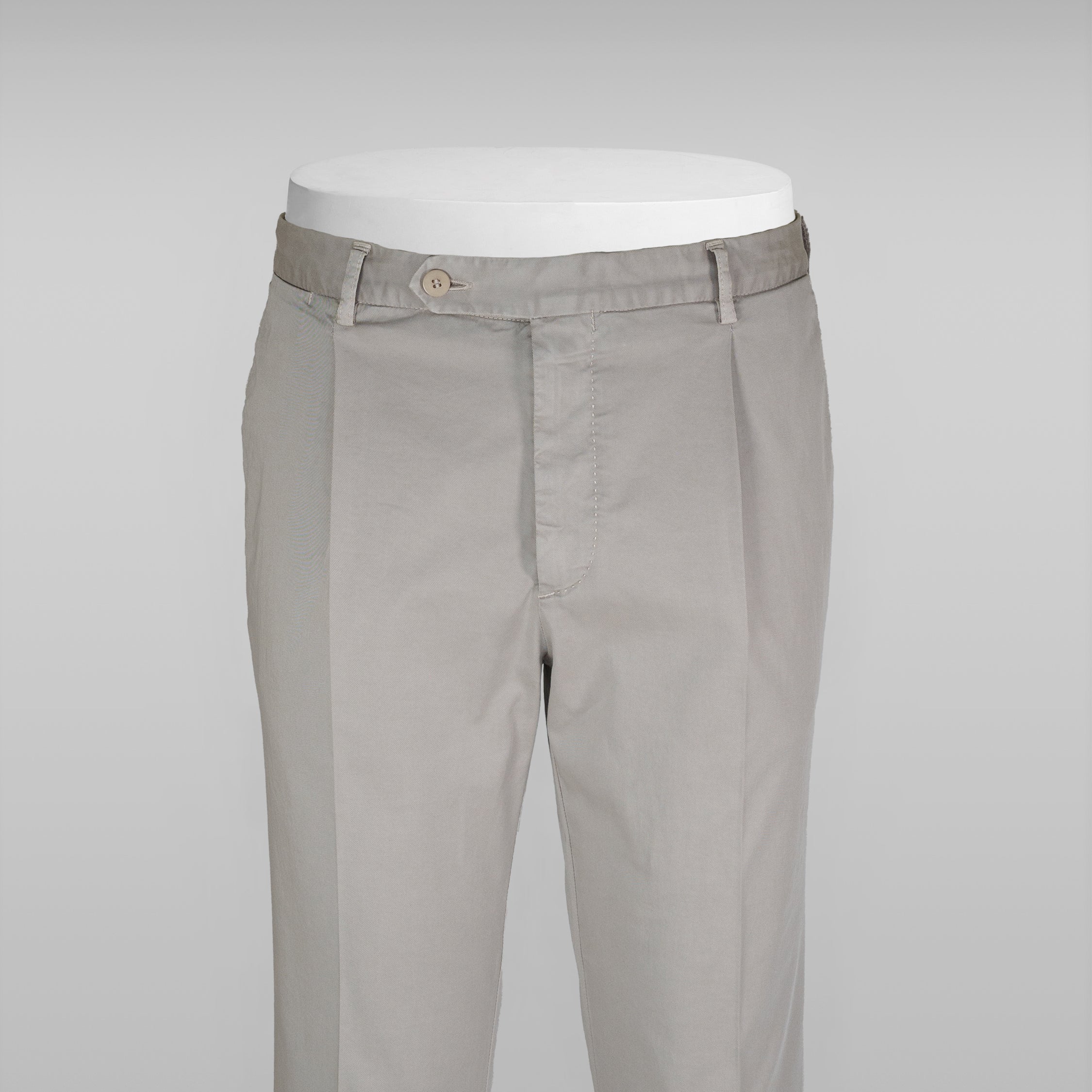 Pantaloni sportivi in cotone supima beige chiaro con 1 pinces