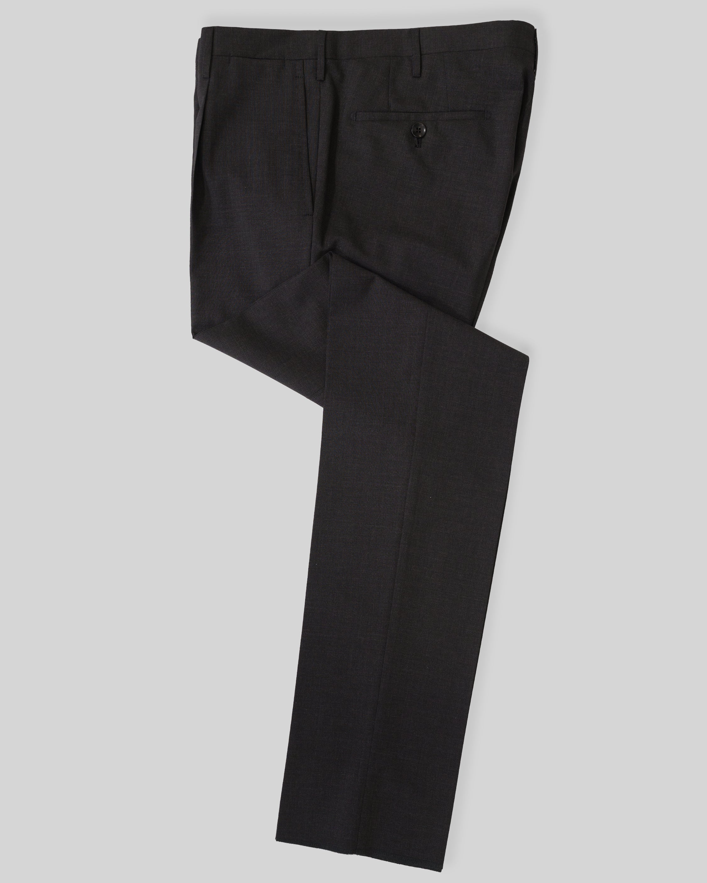 Dark grey elastic wool slim fit trousers SUMMER