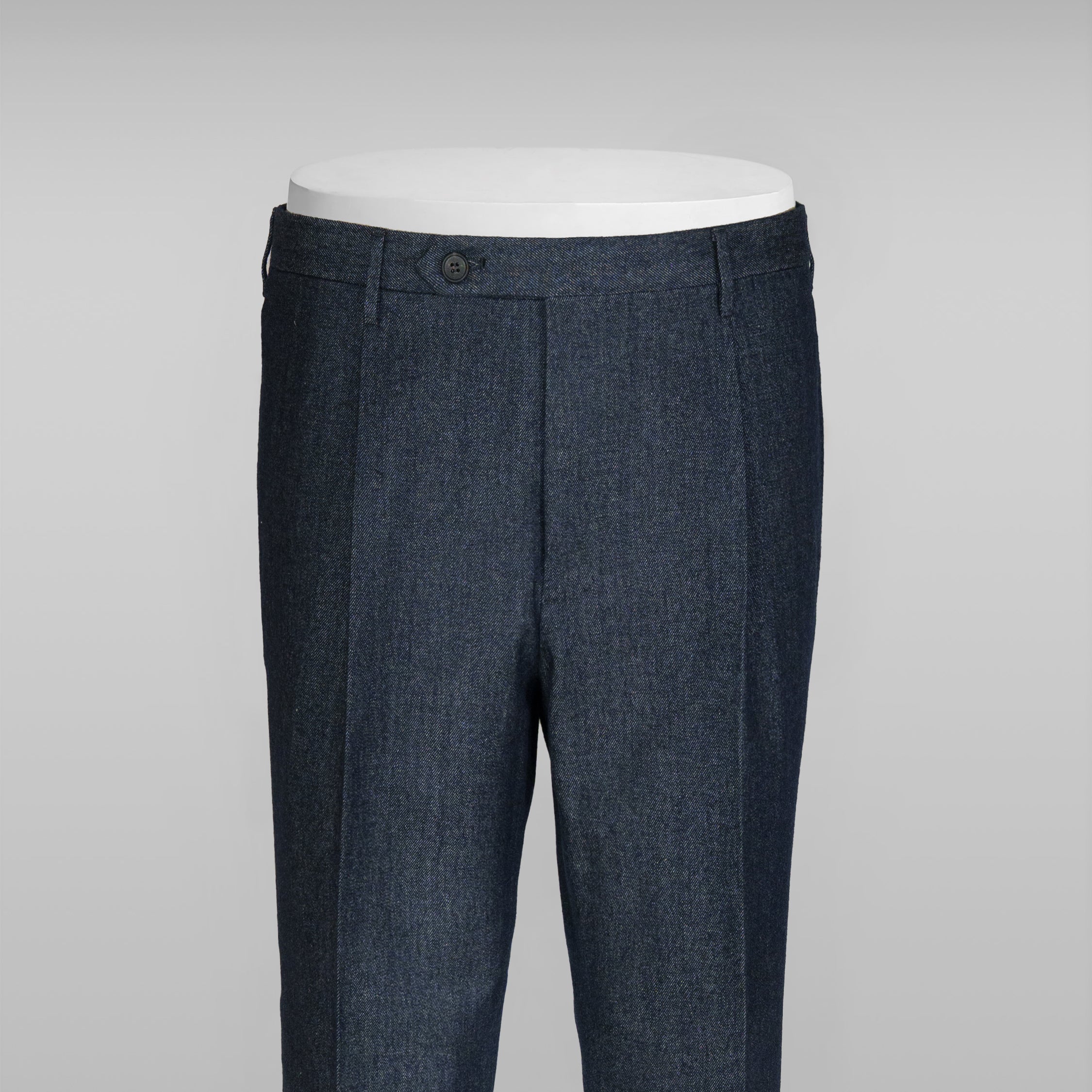 Dark blue denim cotton wool trousers