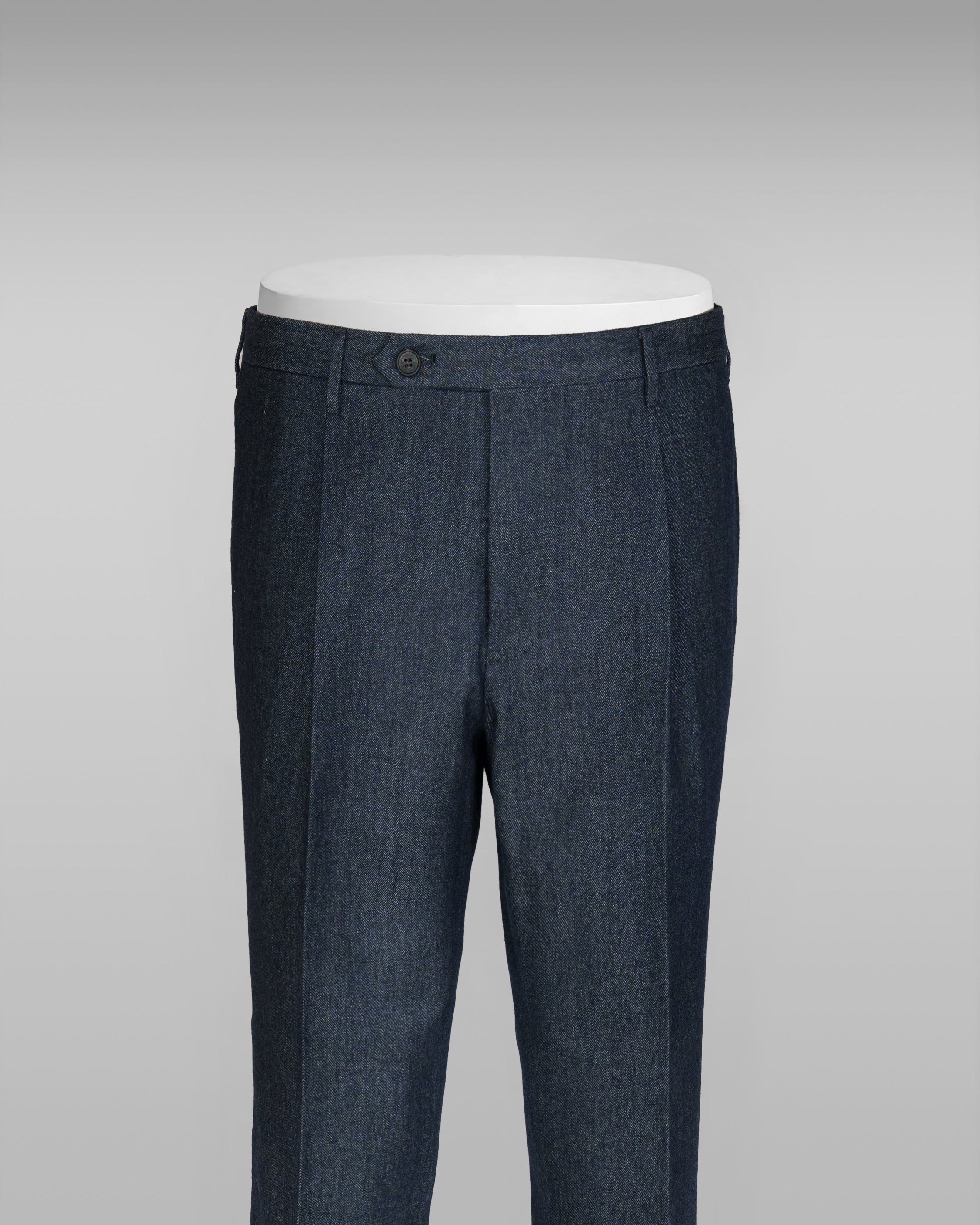Dark blue denim cotton wool trousers
