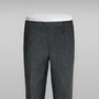 Black denim cotton wool trousers