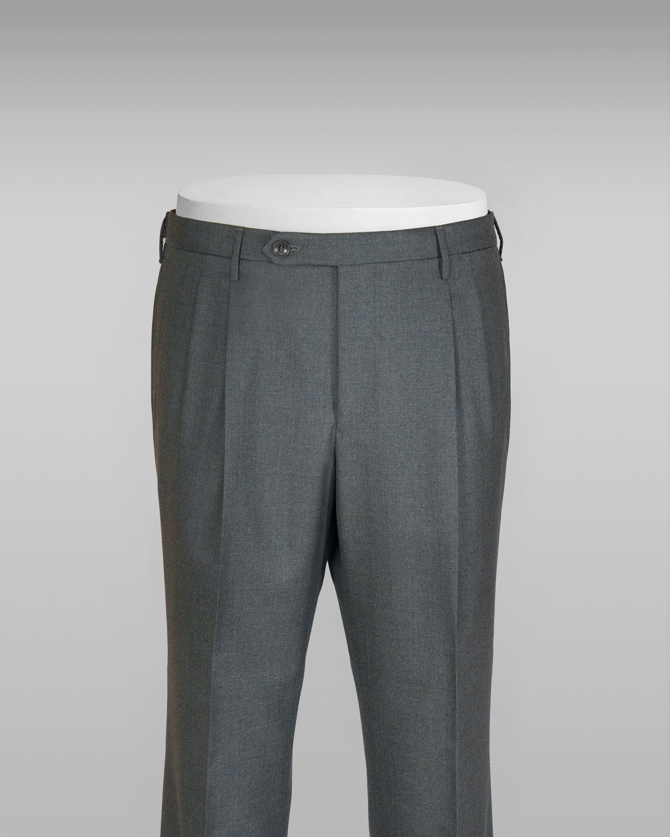 Como grey worsted wool trousers
