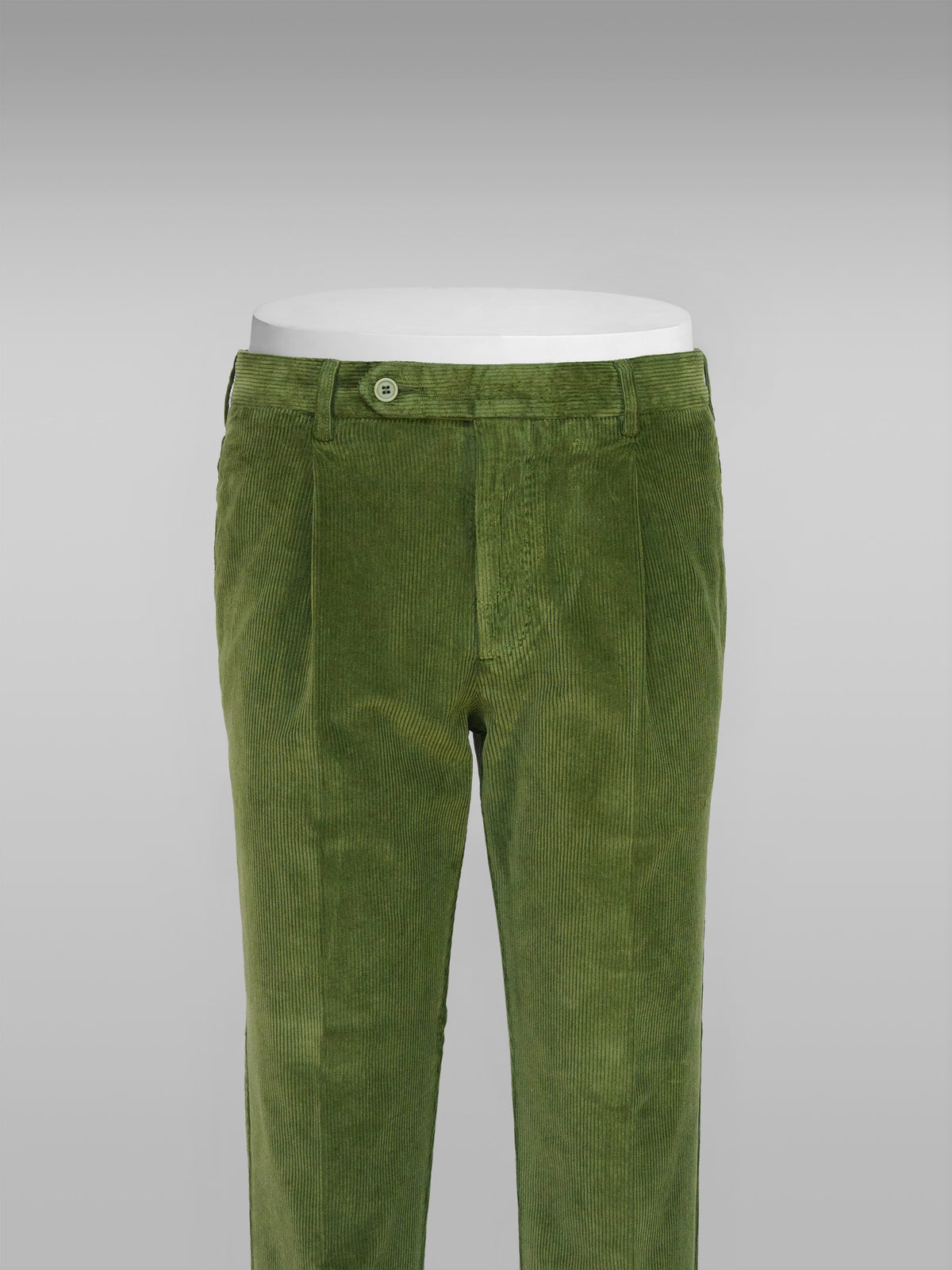 Green corduroy sport trousers 1 pleat