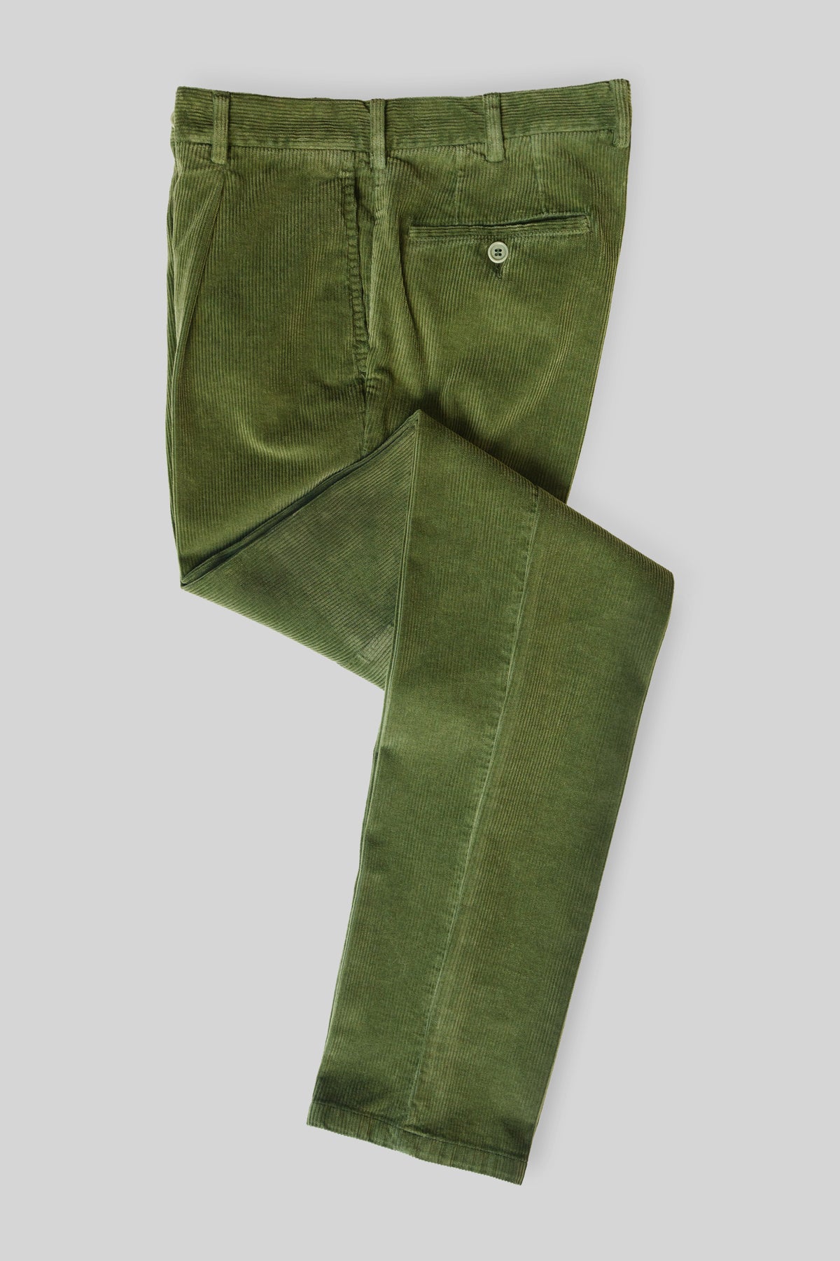 Green corduroy sport trousers 1 pleat