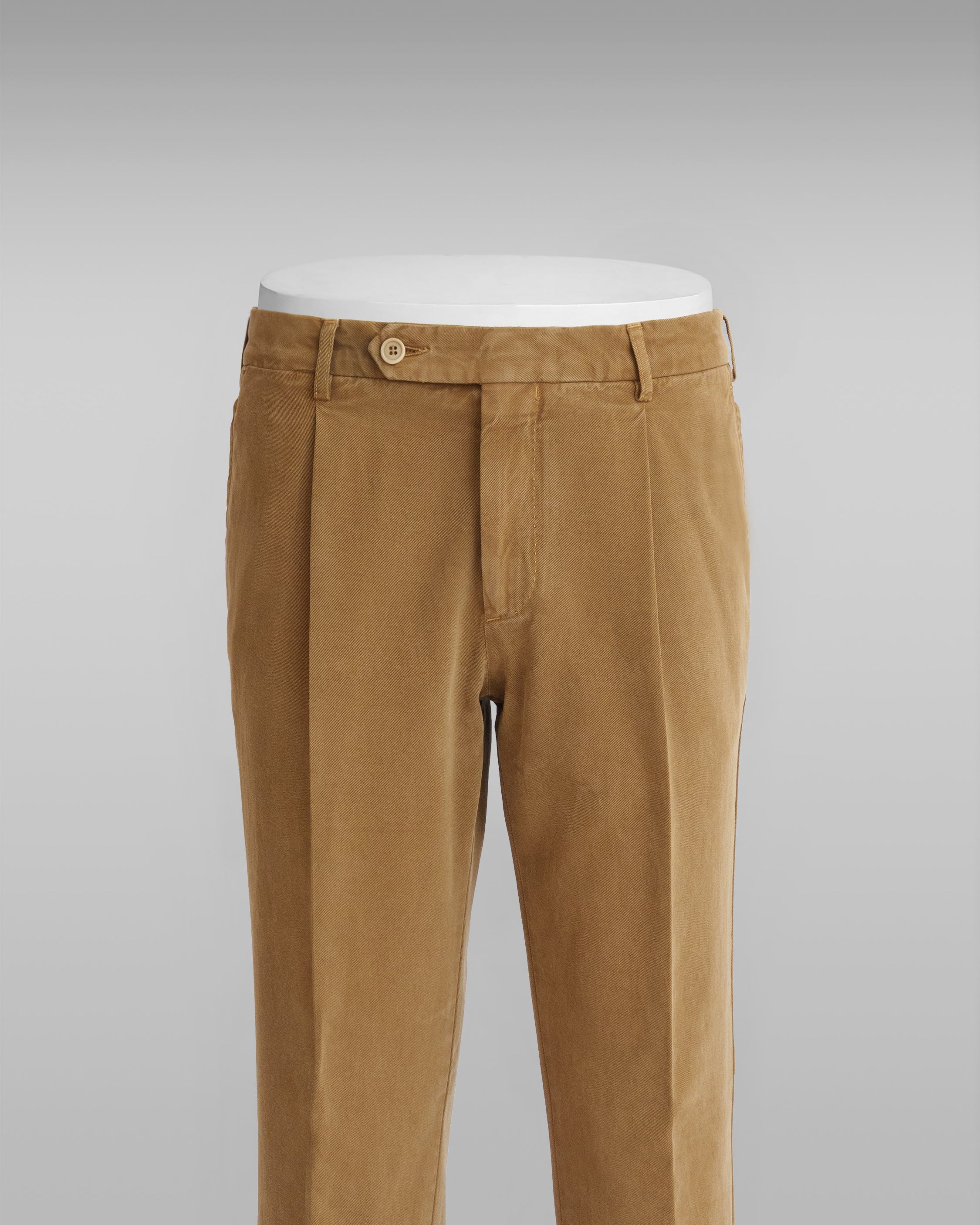 Ochre cotton cashmere sport trousers 1 pleat