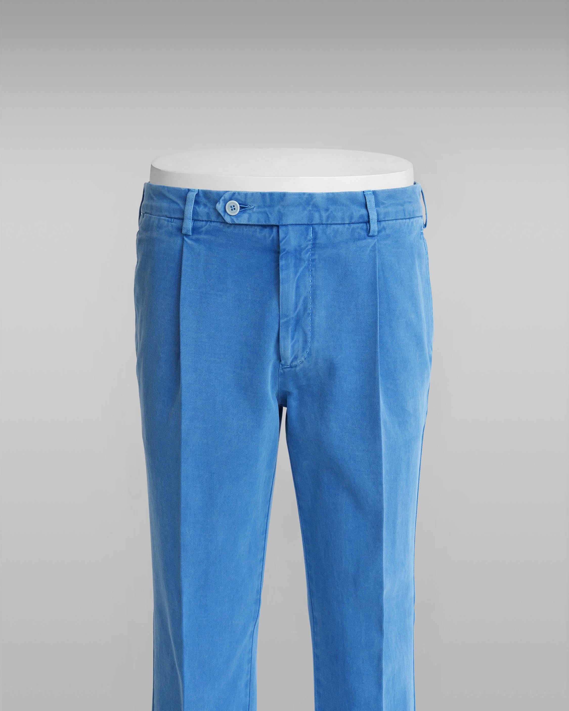Ocean blue cotton cashmere sport trousers 1pleat
