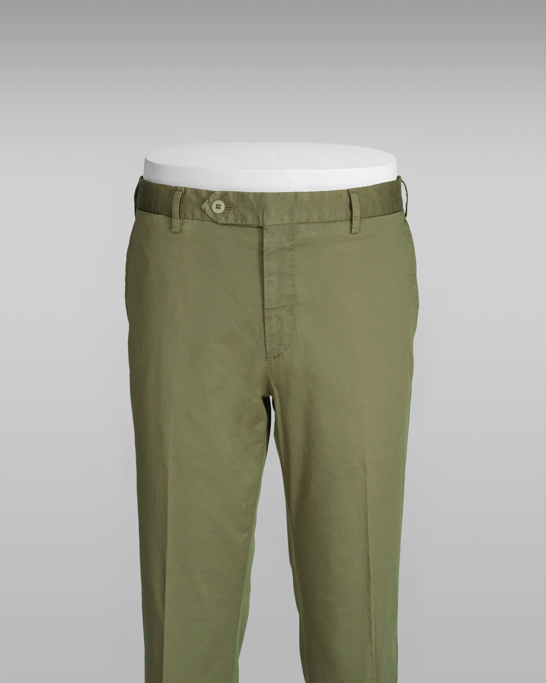 Khaki green satin cotton silk sport trousers SUMMER