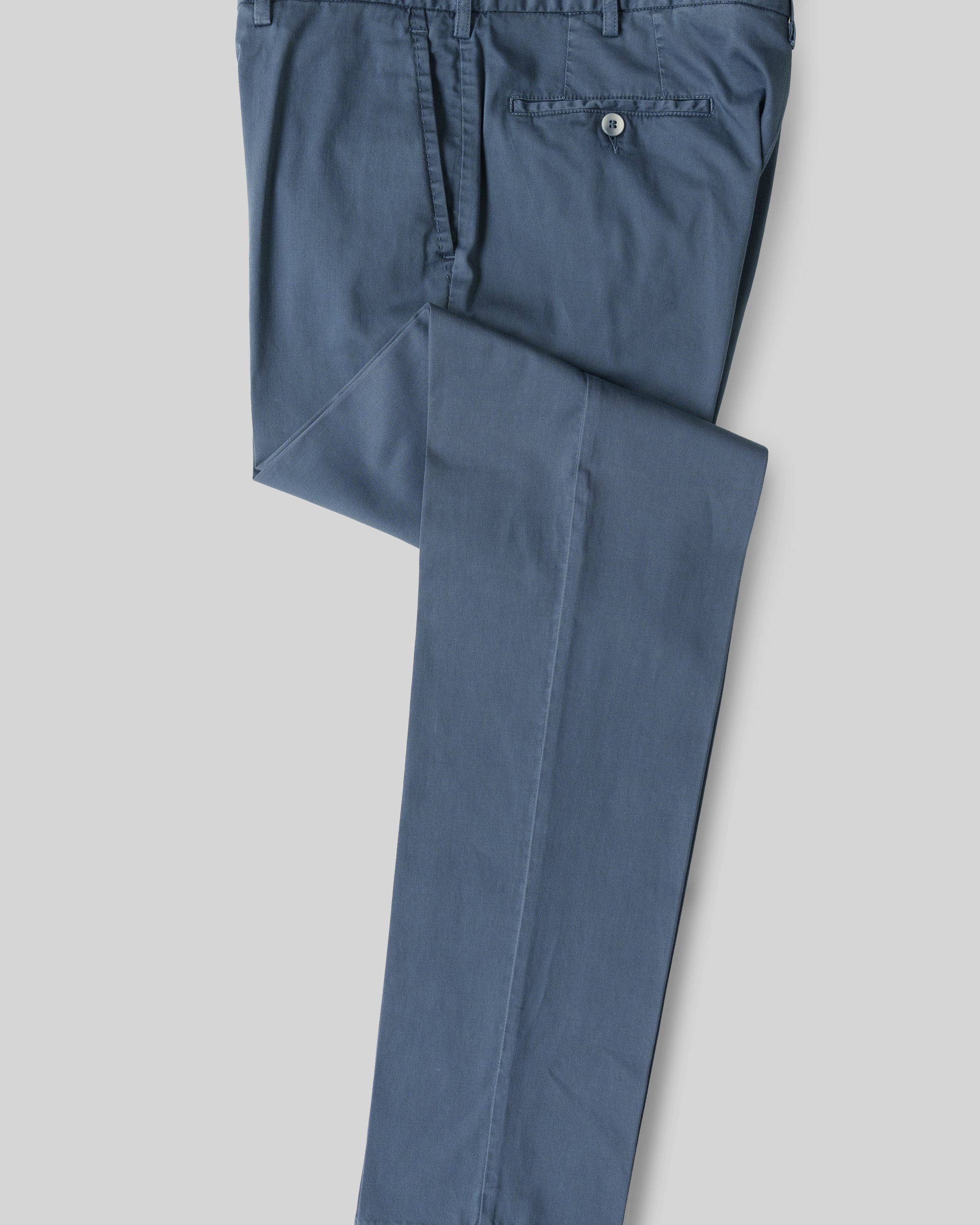 Pantaloni sportivi in raso di cotone e seta blu denim ESTATE