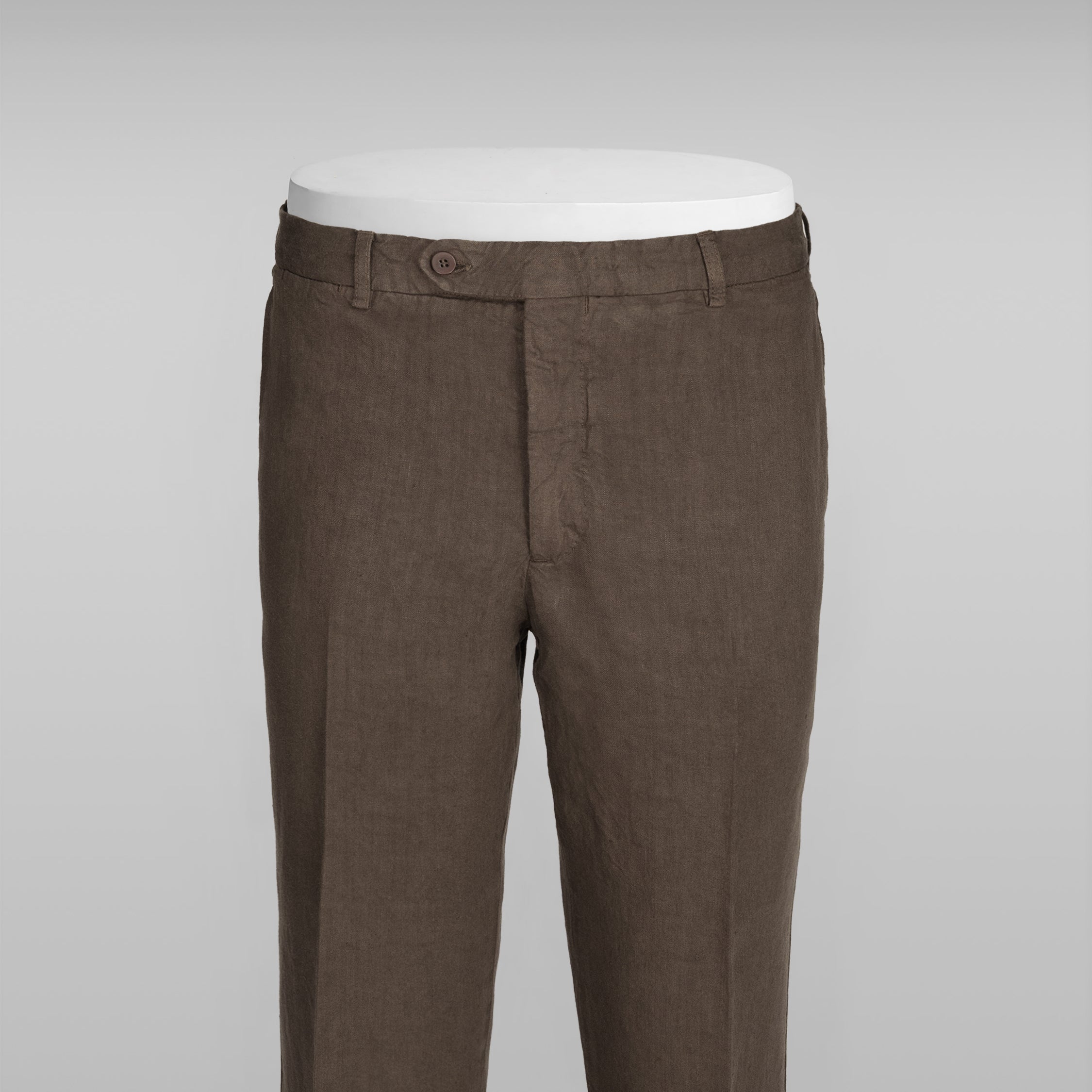 Pantaloni sportivi in lino marroni