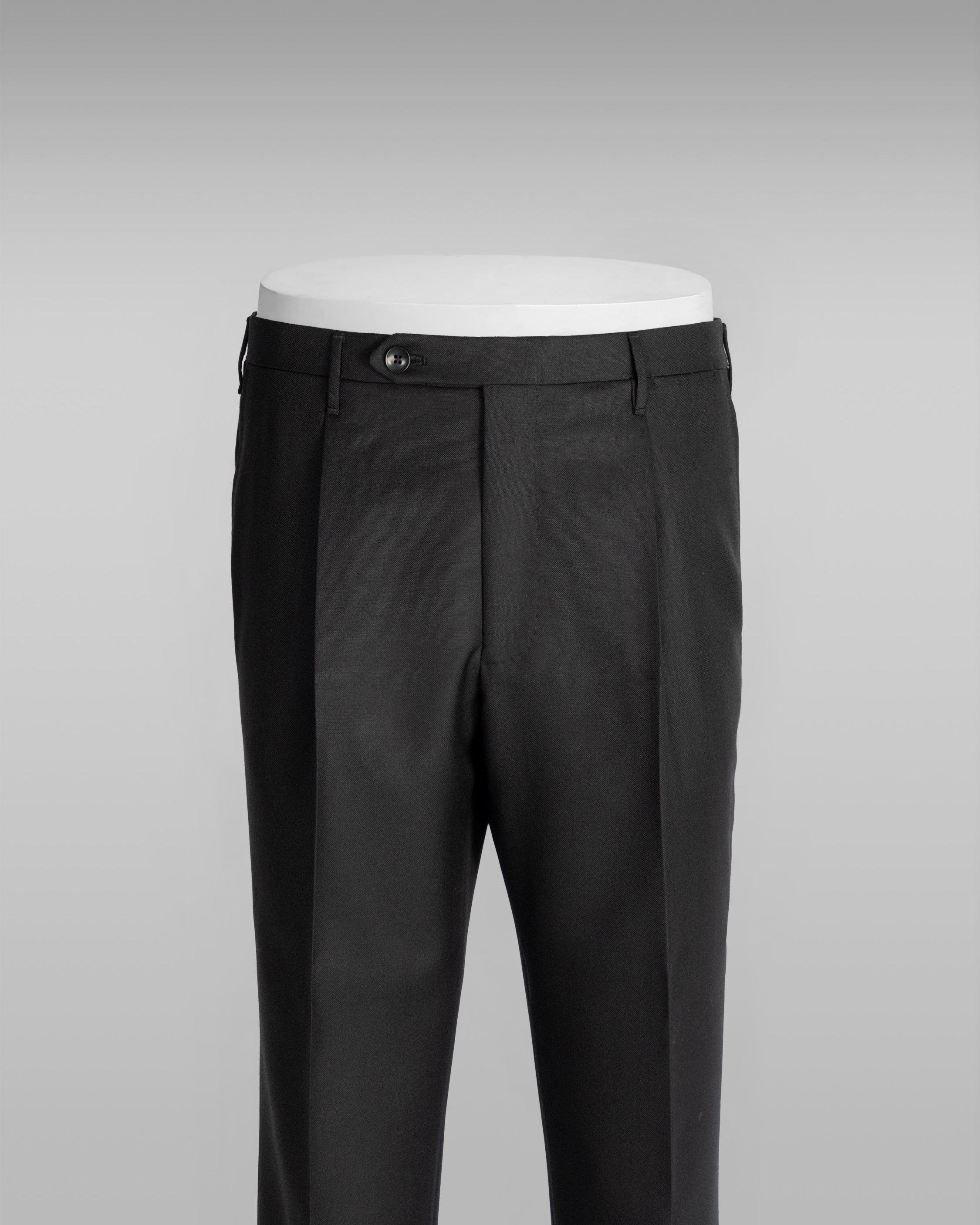 Venezia black three-ply wool trousers