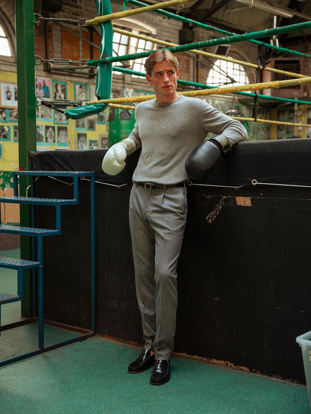 Medium grey flannel trousers