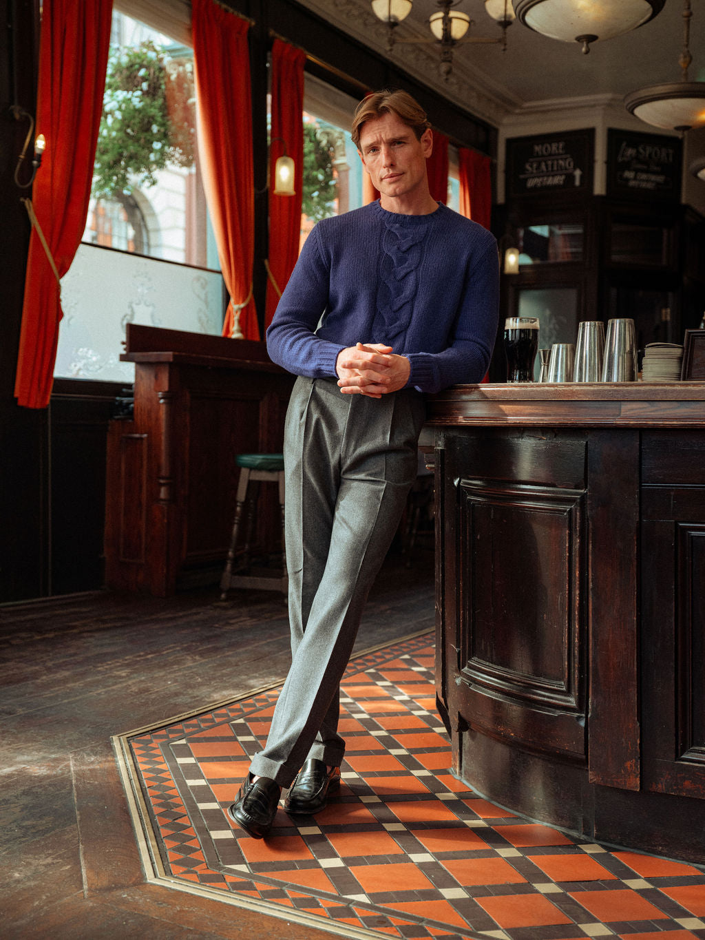 Medium grey flannel trousers