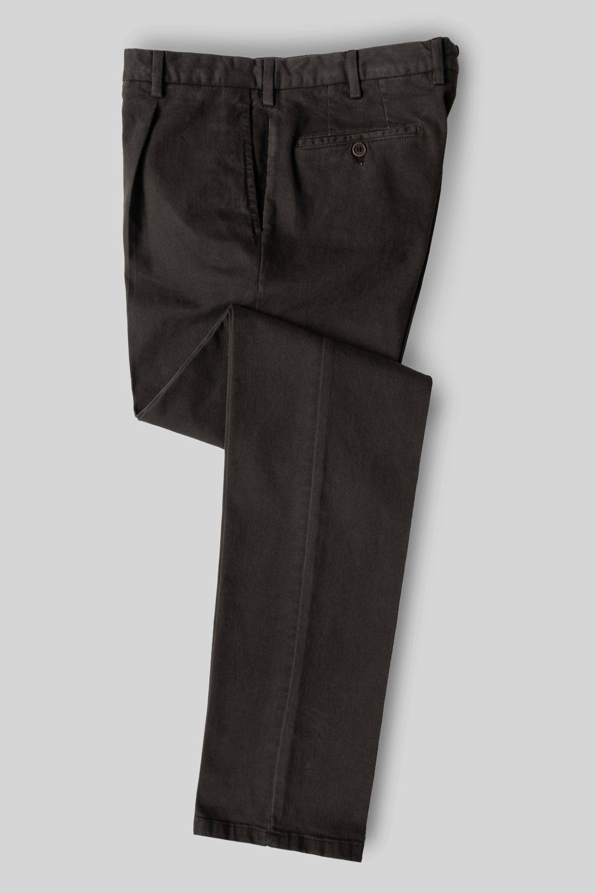 Coffee cotton elastan sport trousers 1 pleat