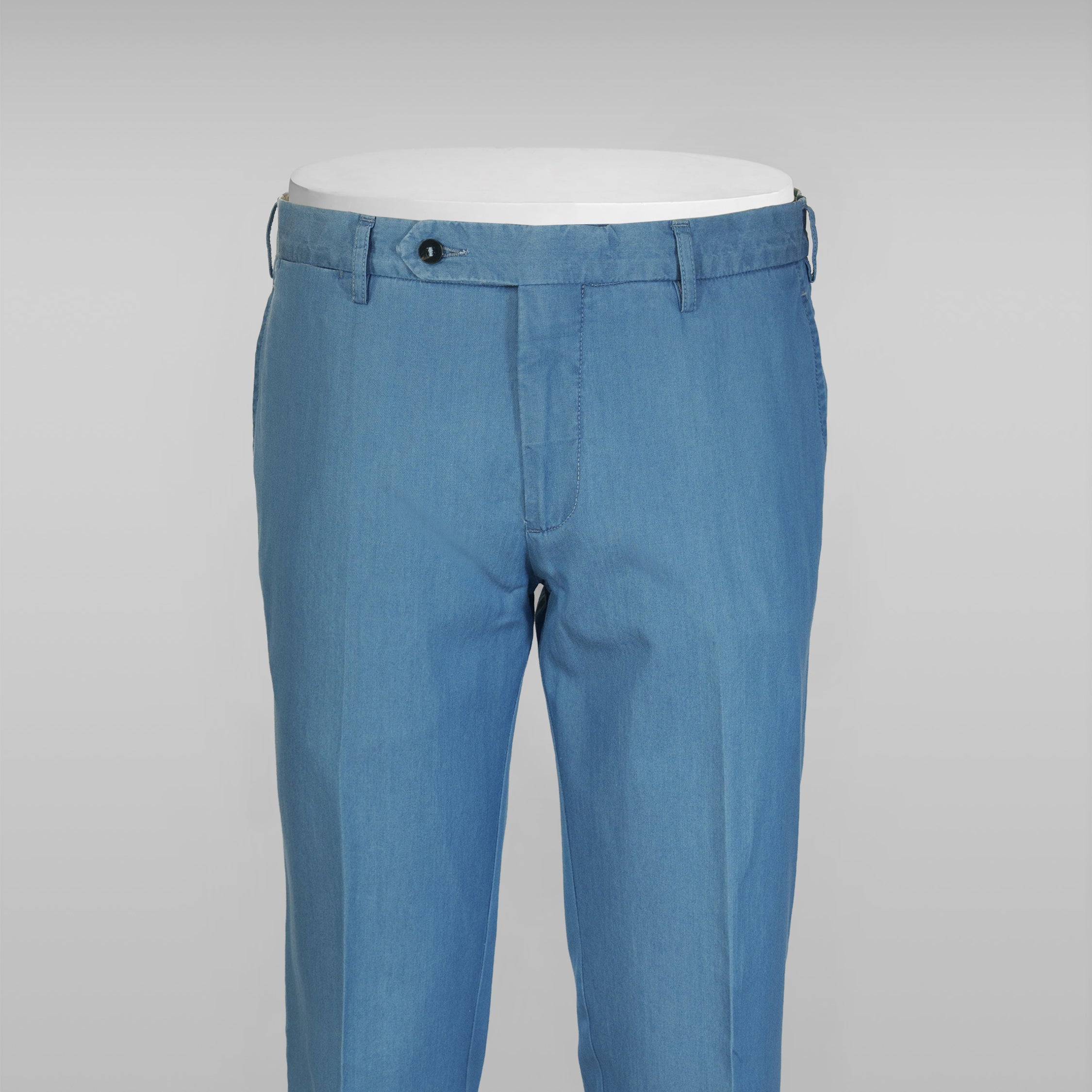 Light blue chambray denim sport trousers