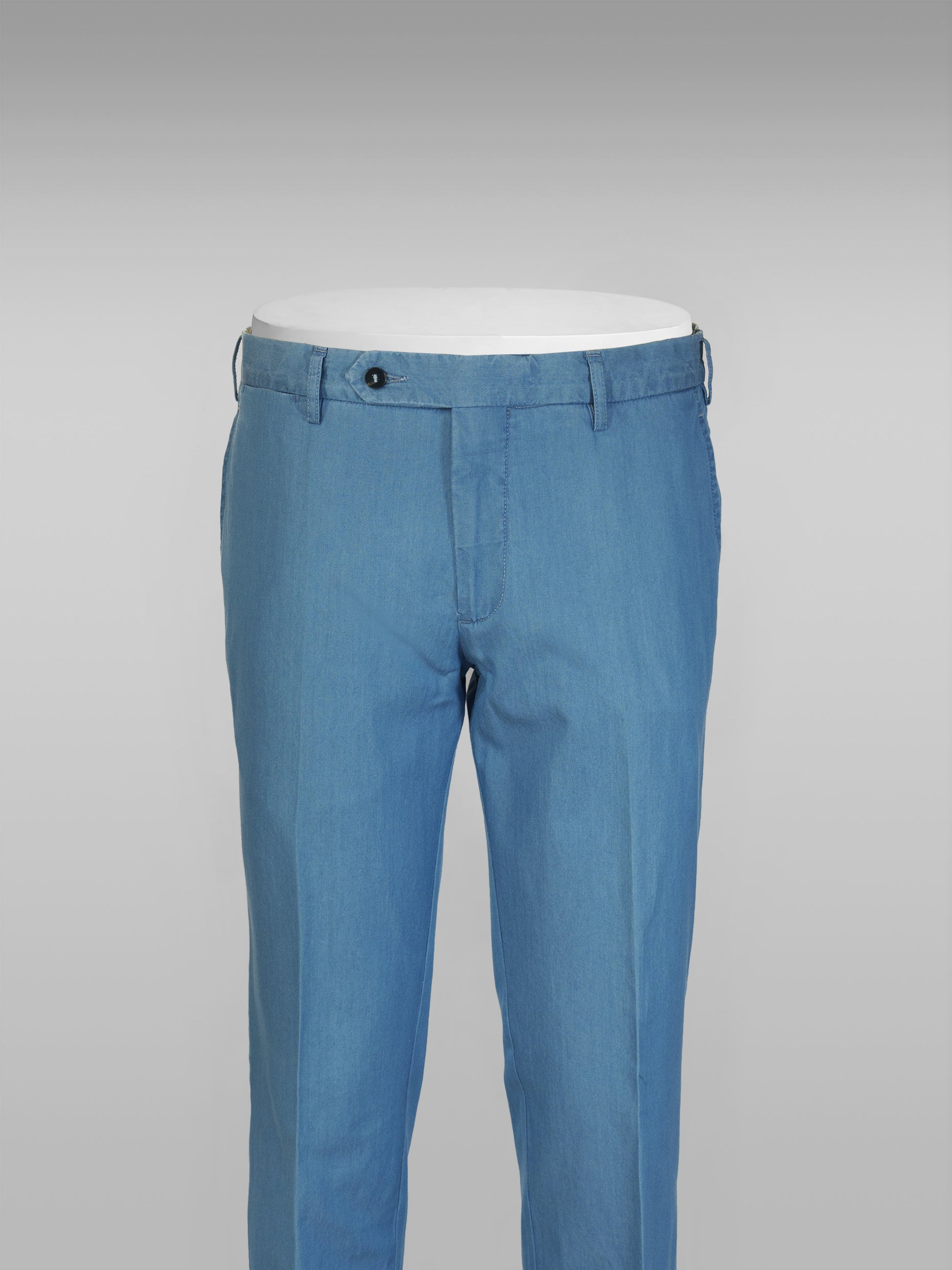 Light blue chambray denim sport trousers