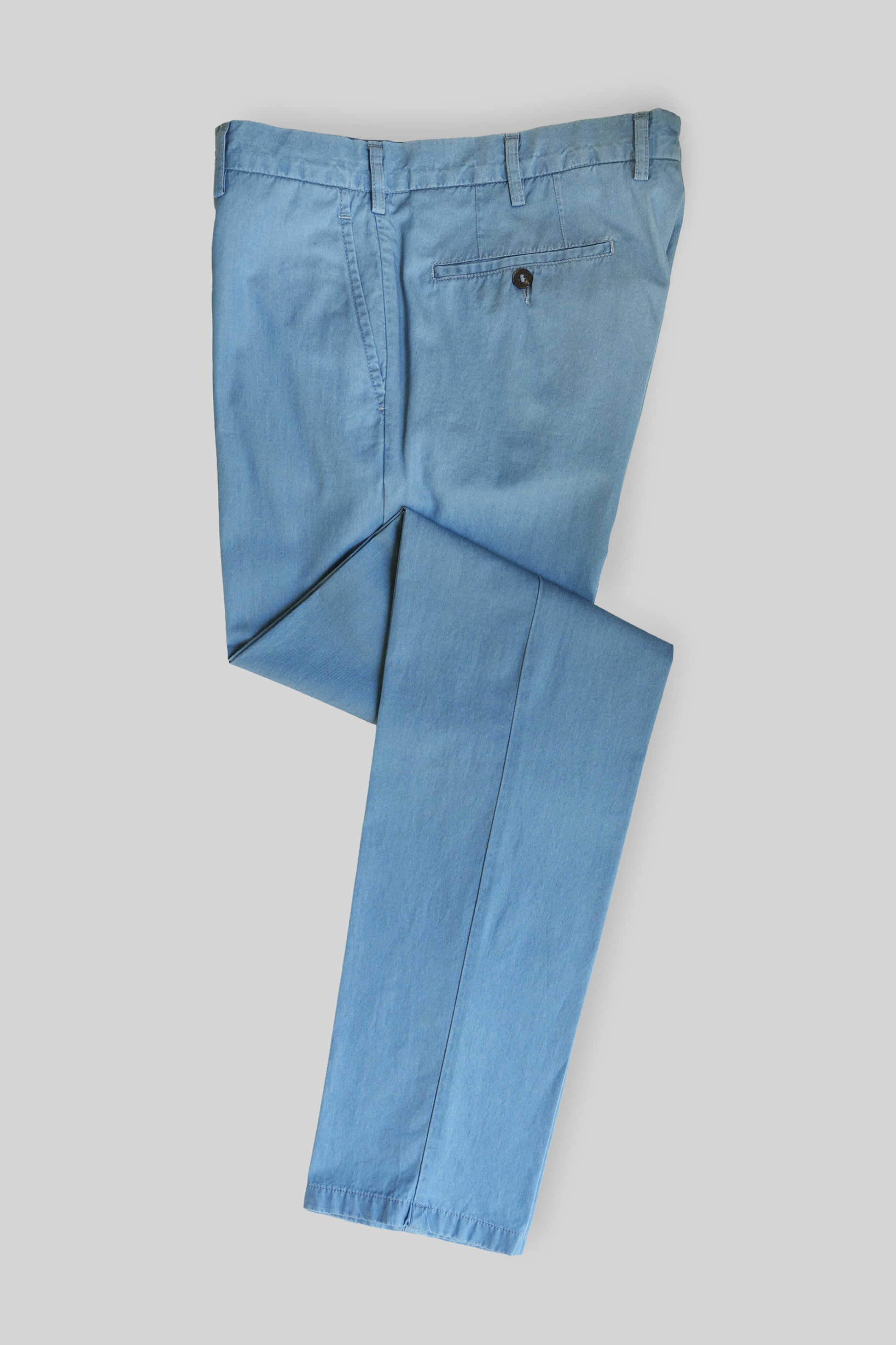 Light blue chambray denim sport trousers