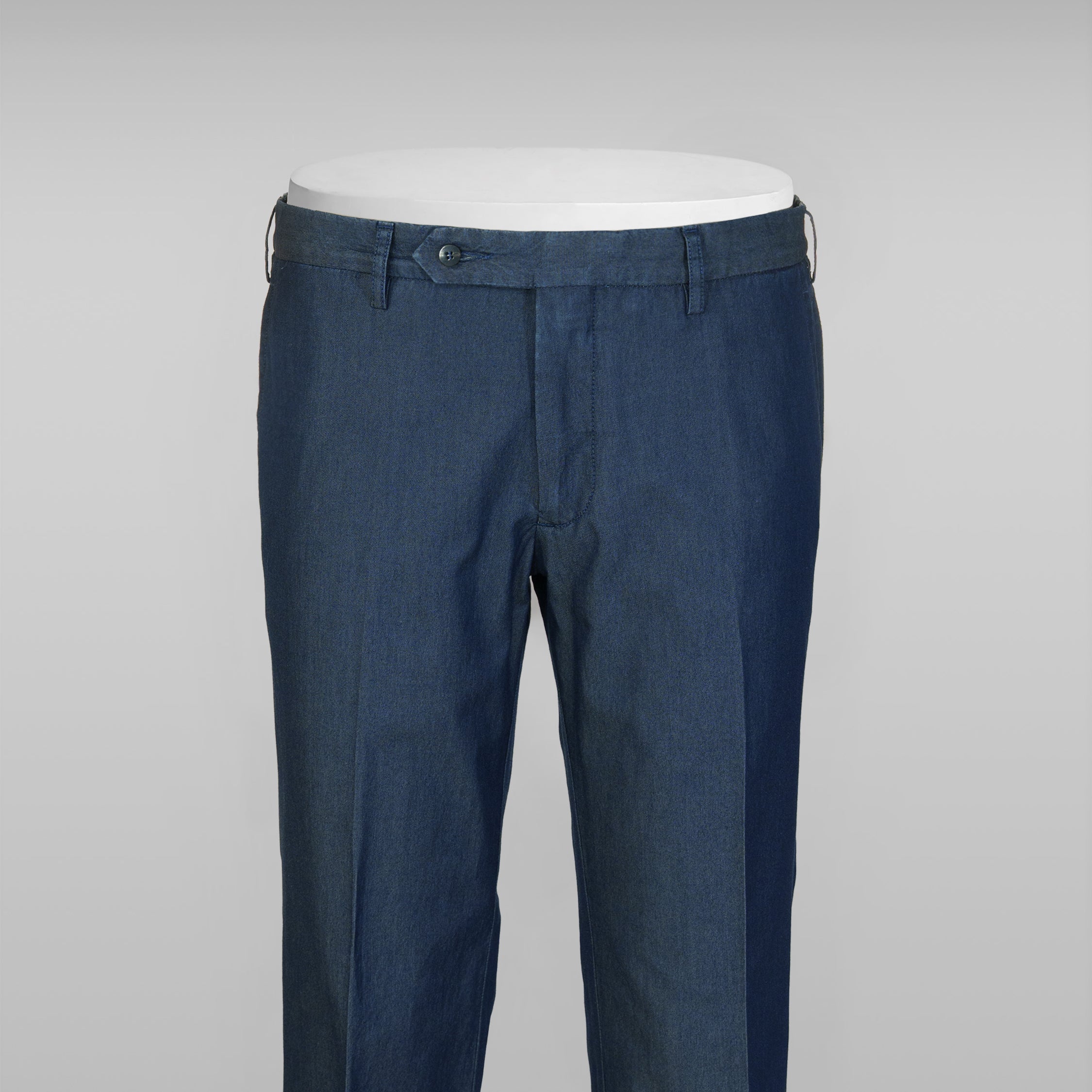 Blue chambray denim sport trousers