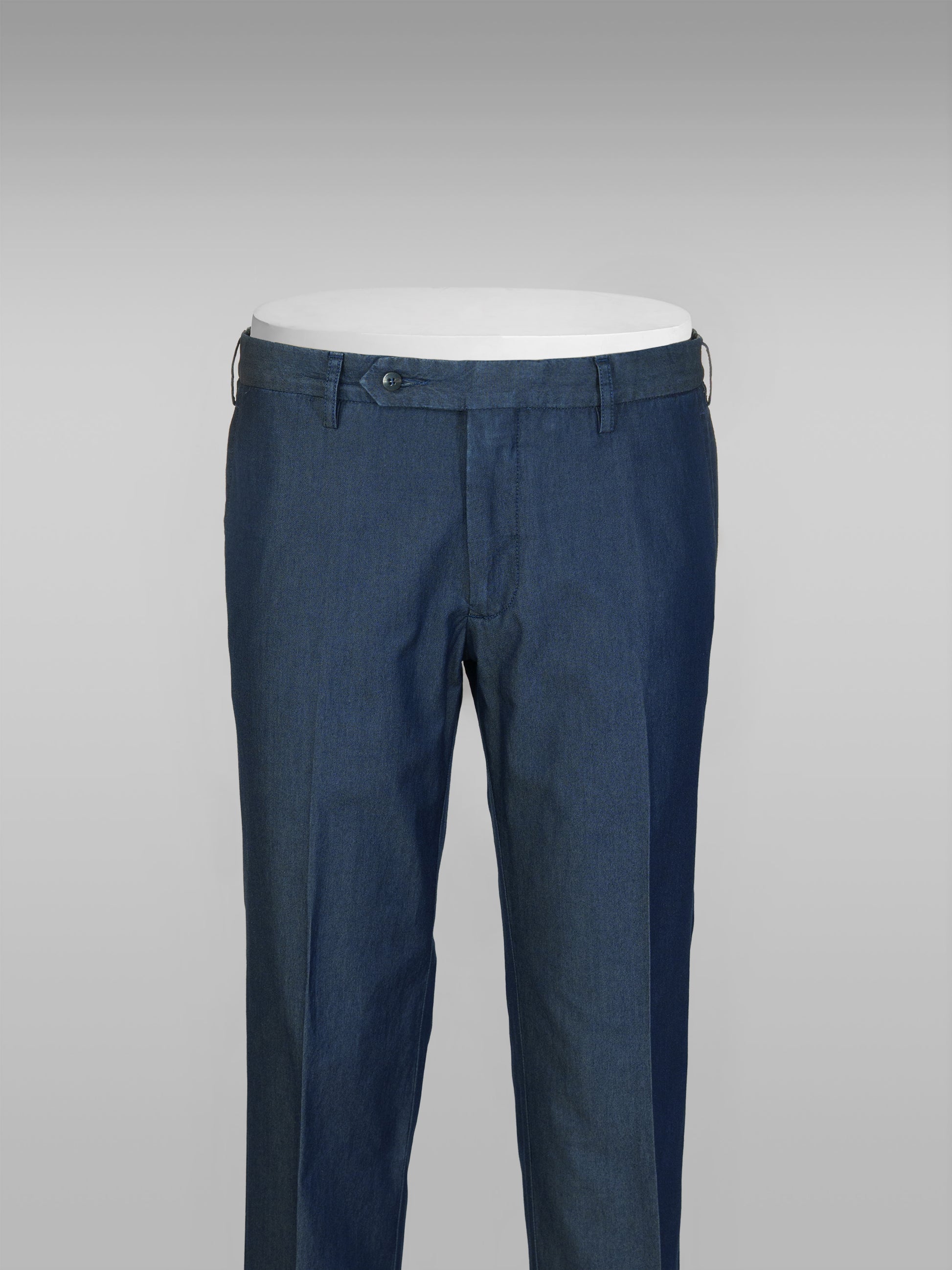 Blue chambray denim sport trousers