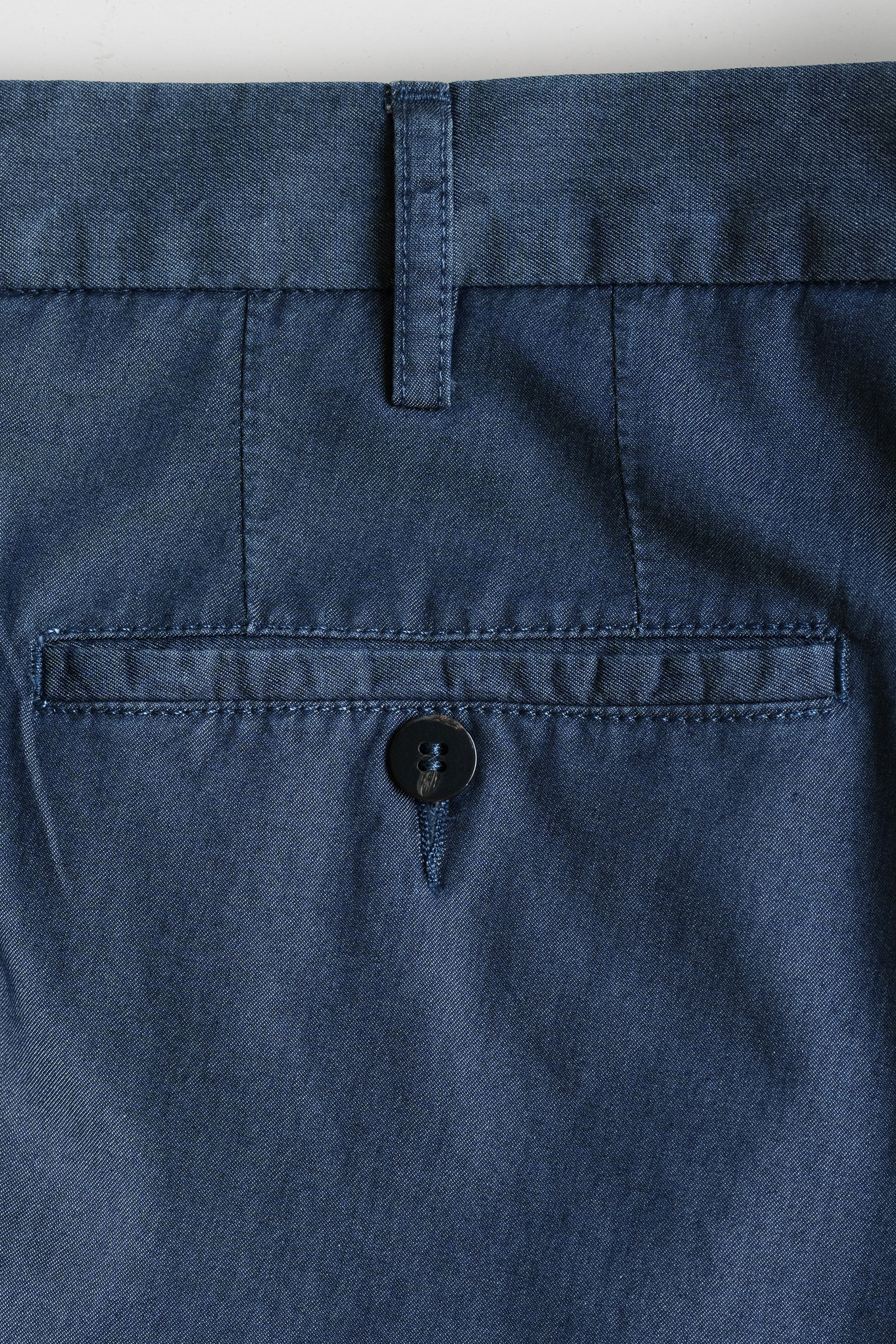 Blue chambray denim sport trousers