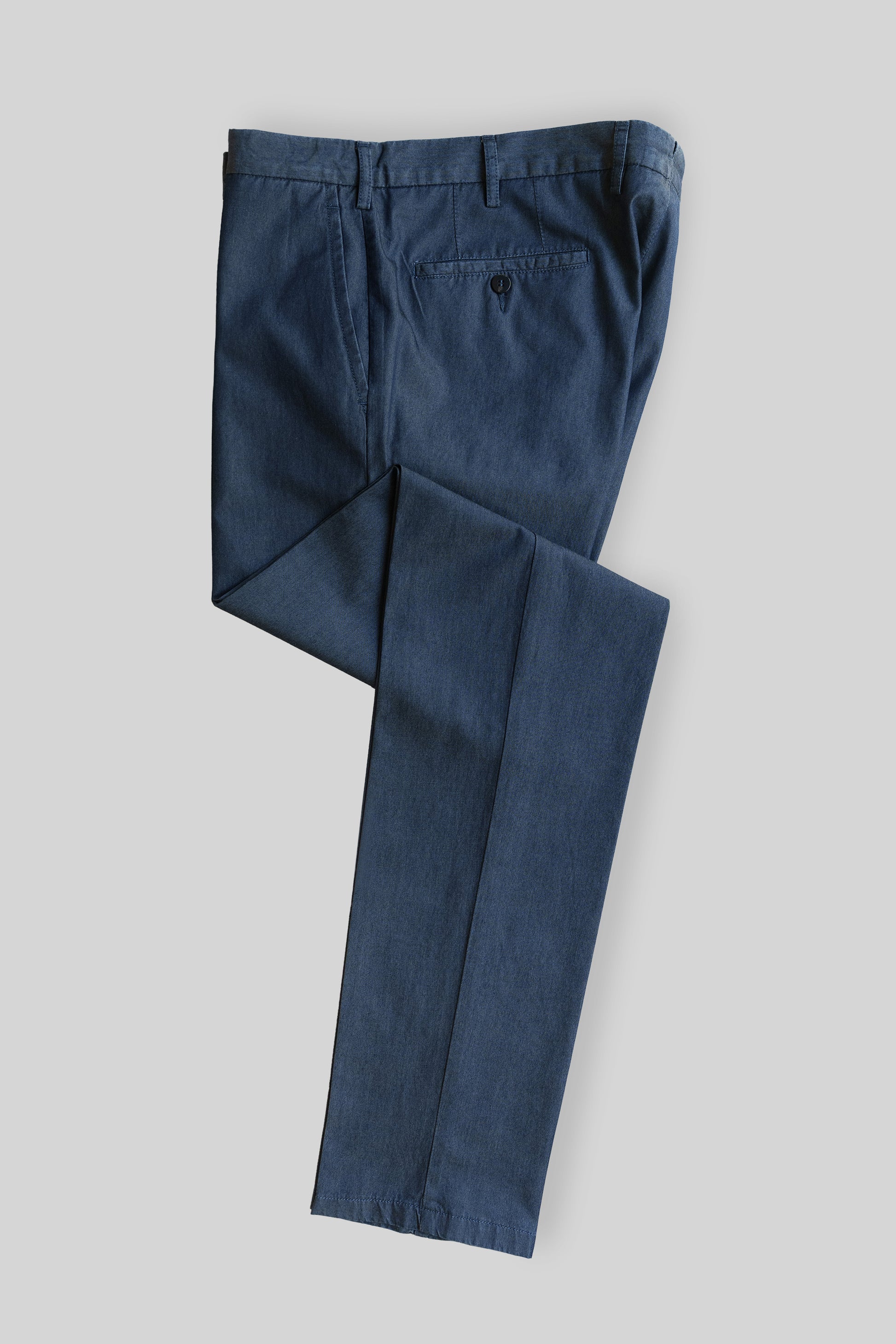 Blue chambray denim sport trousers
