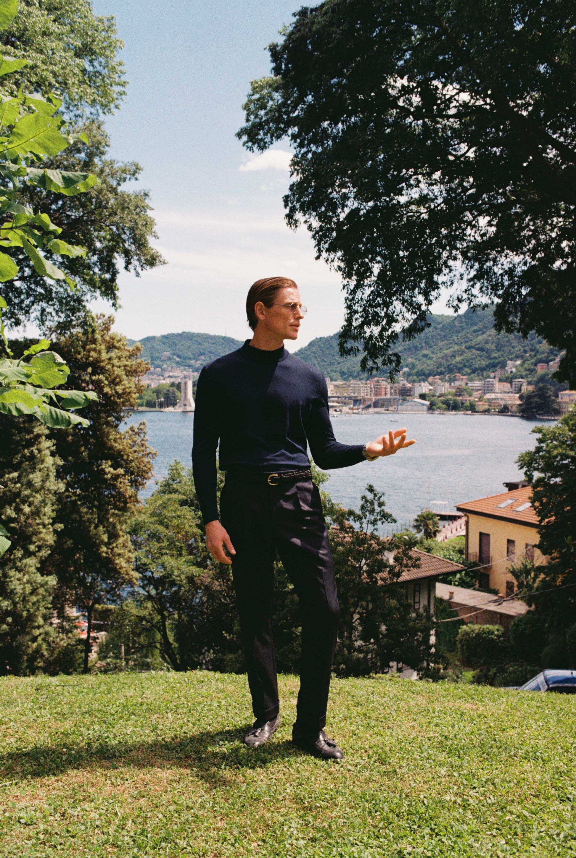 Pantaloni in lana pettinata Super 150's di Como
