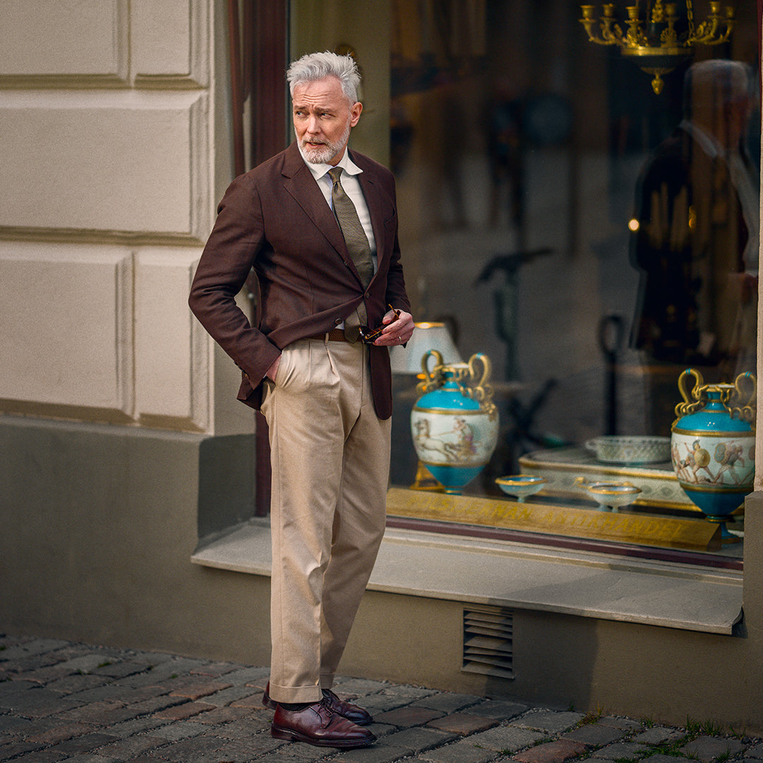 Milano mastic beige cotton trousers