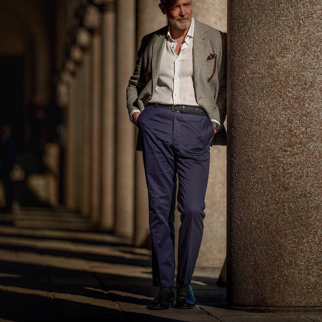 Roma blue cotton trousers