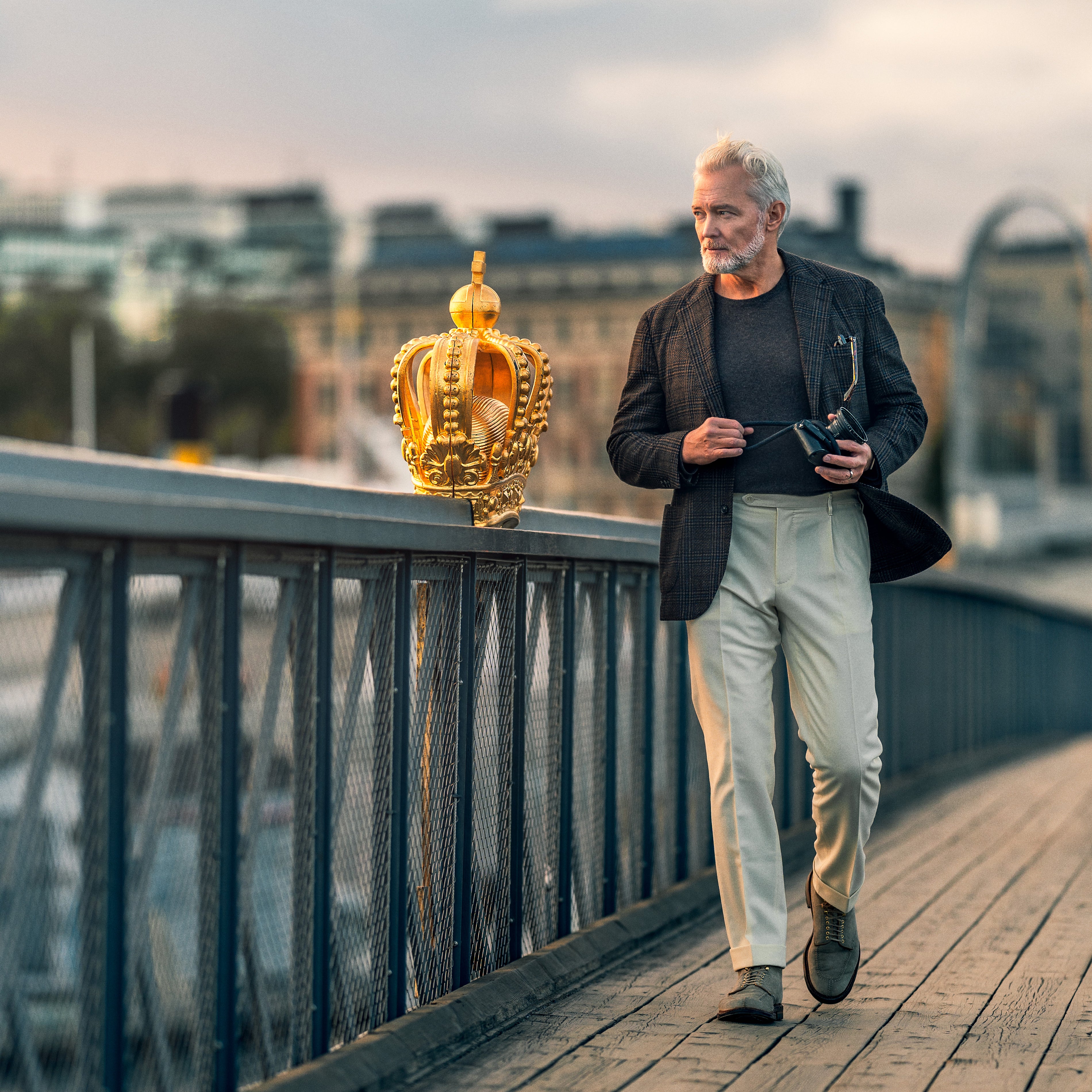 Pantaloni in flanella avorio