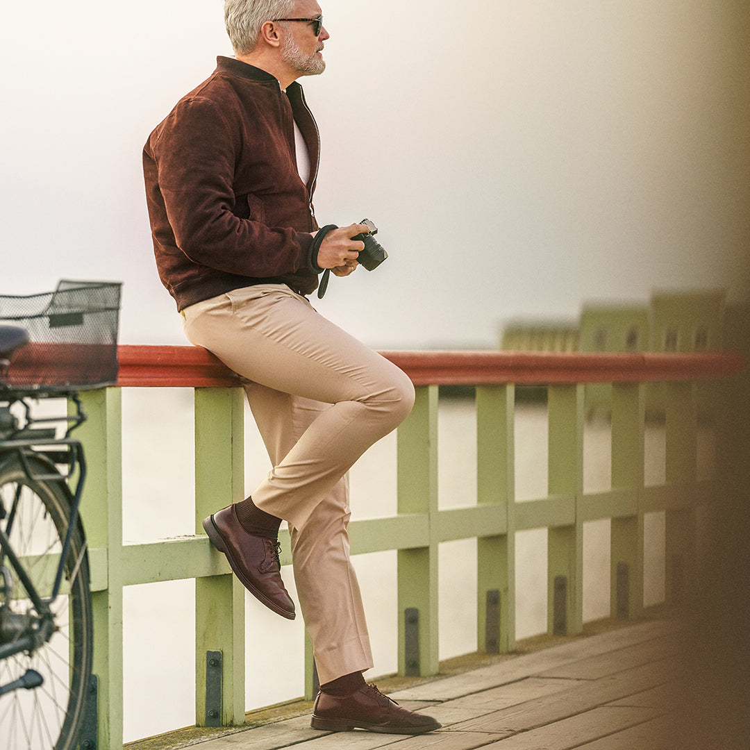 Light beige supima cotton trousers