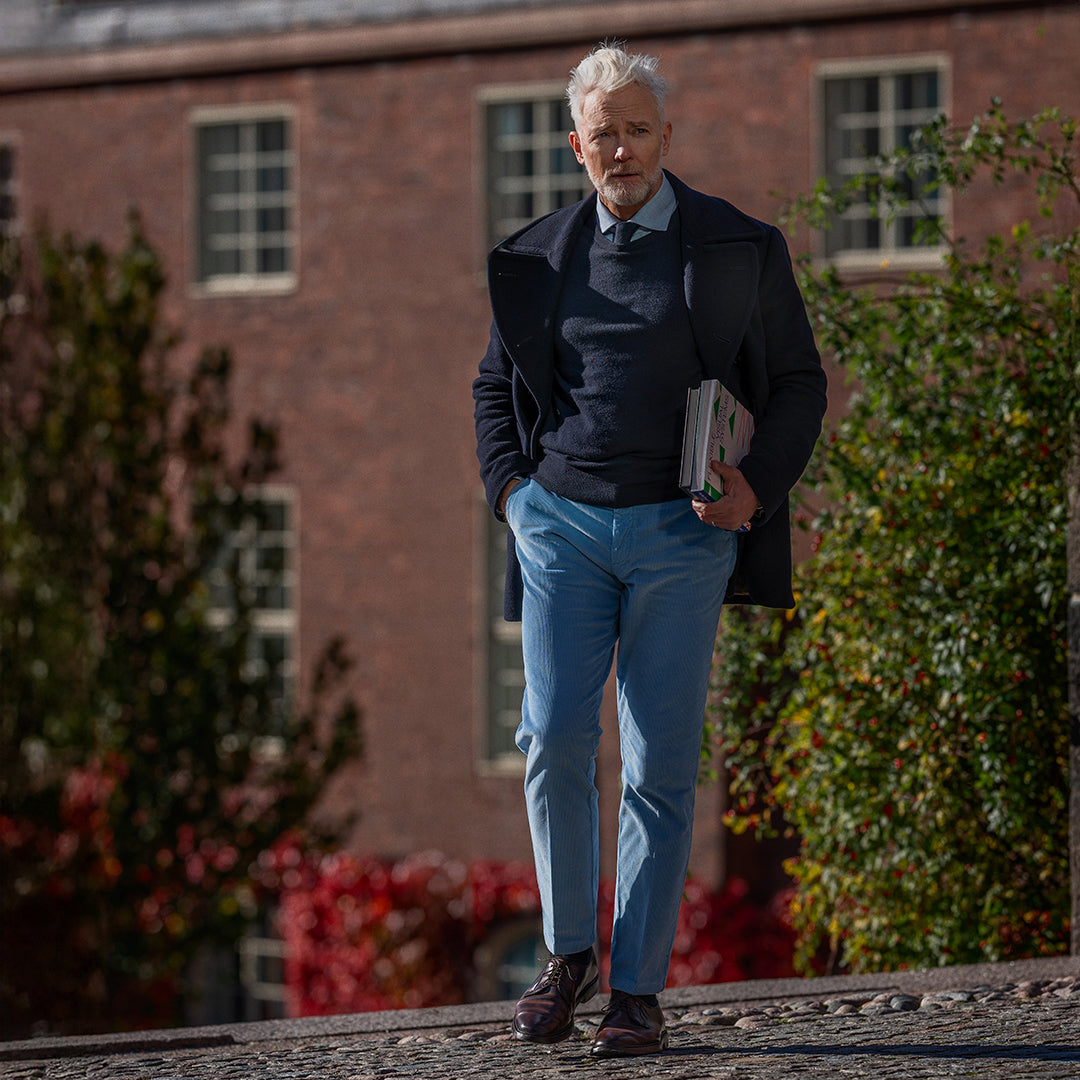 Azure corduroy sport trousers