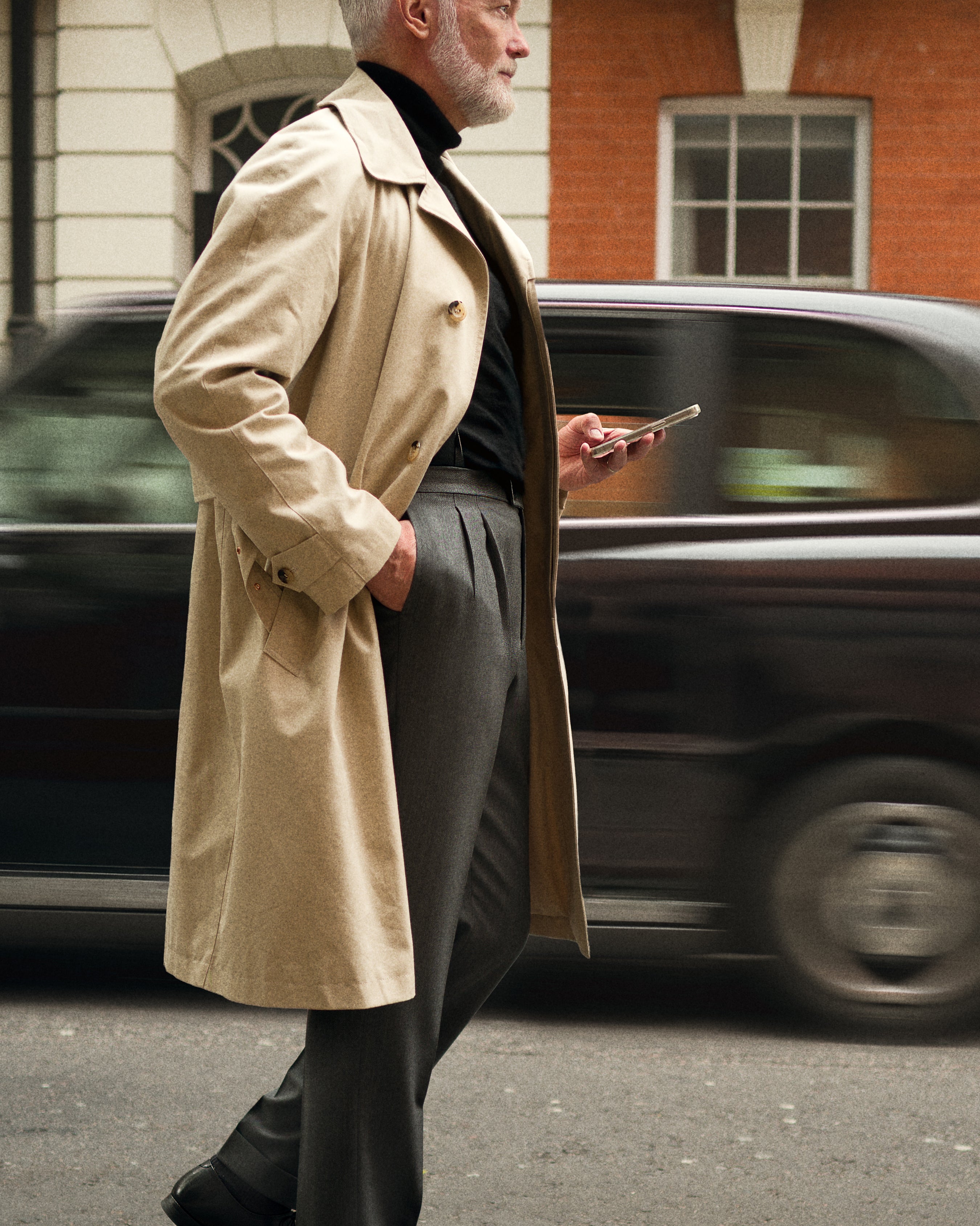 Milano grey three ply wool trousers