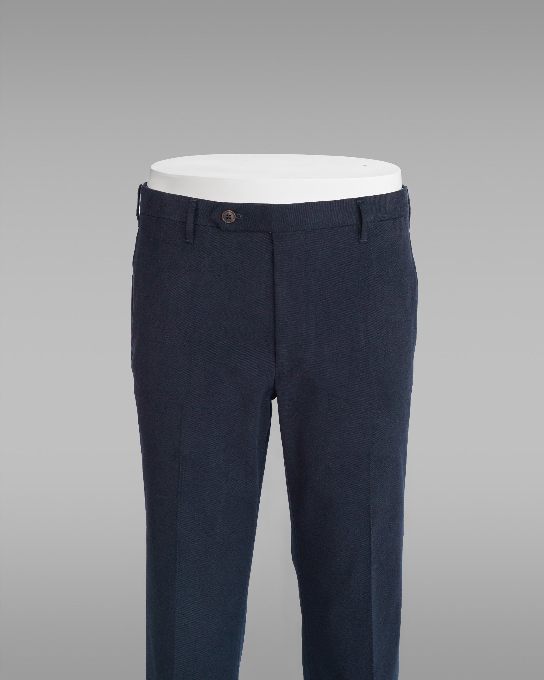Dark blue cotton elastan trousers-