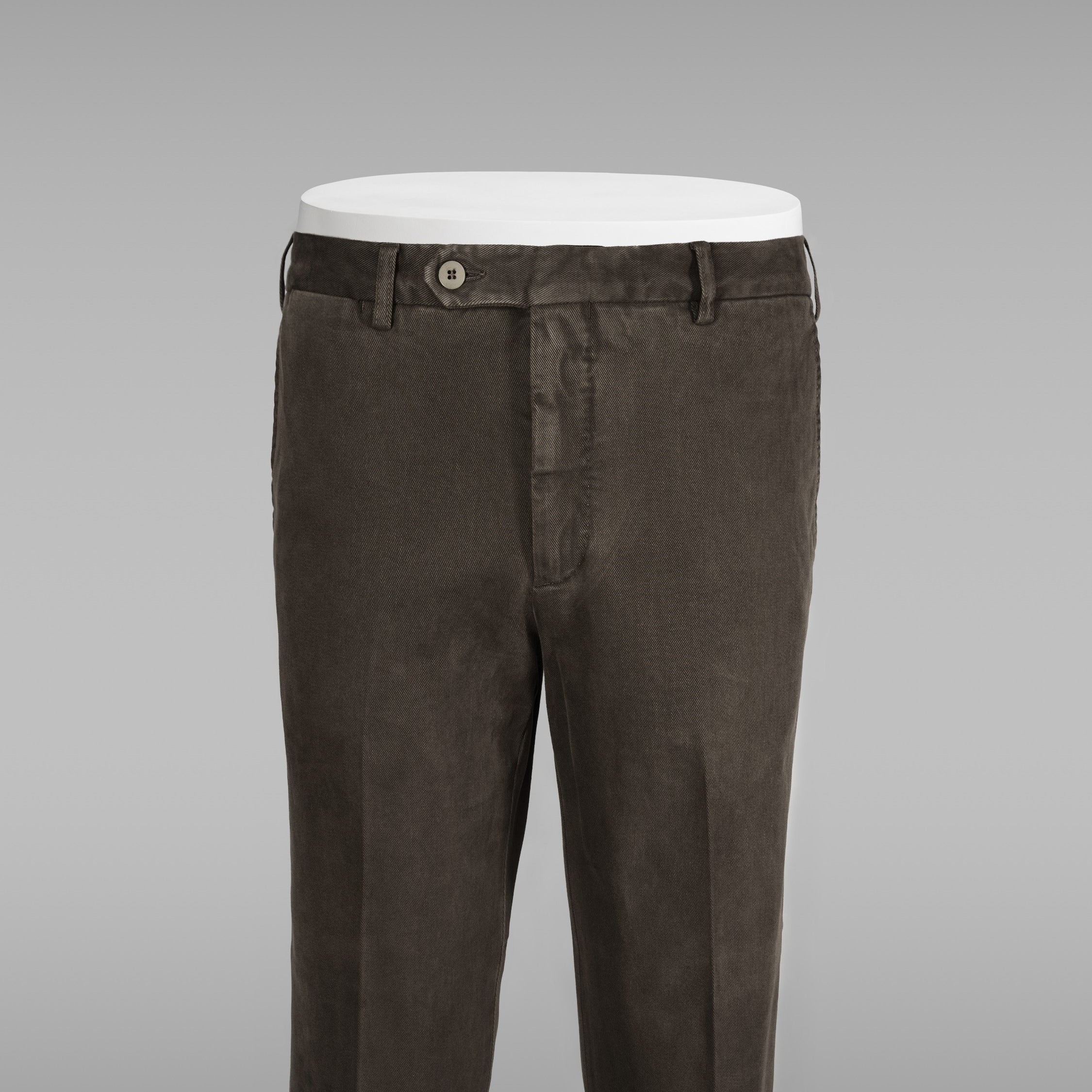 Brown cotton elastan sport trousers