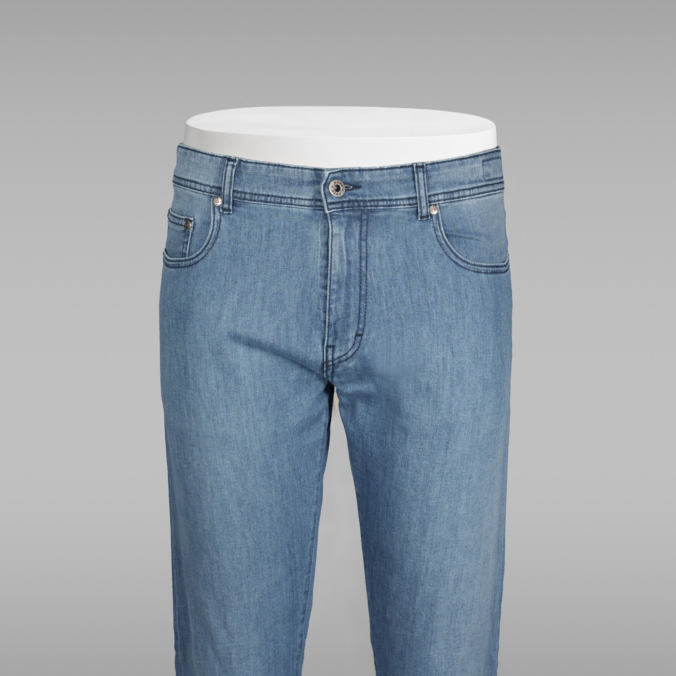 Light blue Summer denim cotton 5 pockets trousers