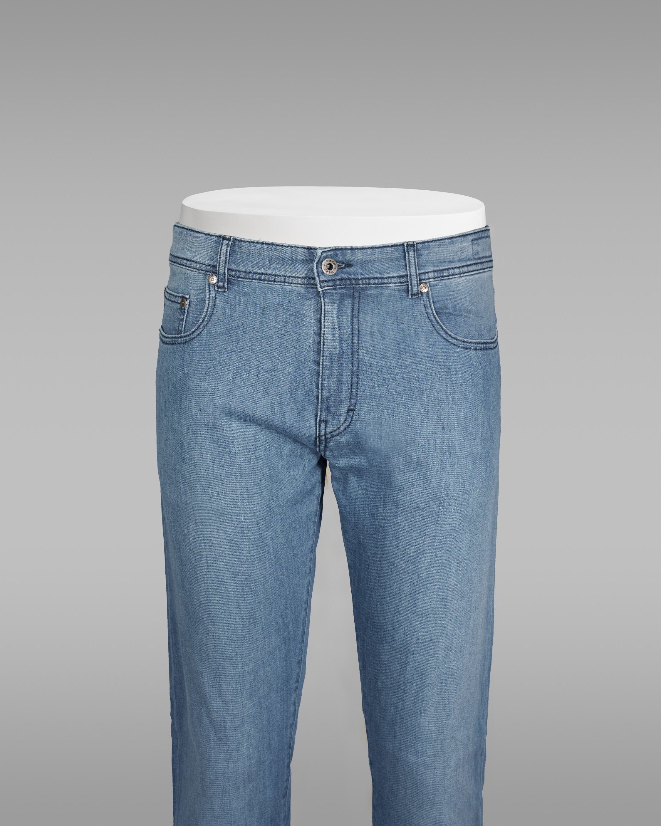 Light blue Summer denim cotton 5 pockets trousers