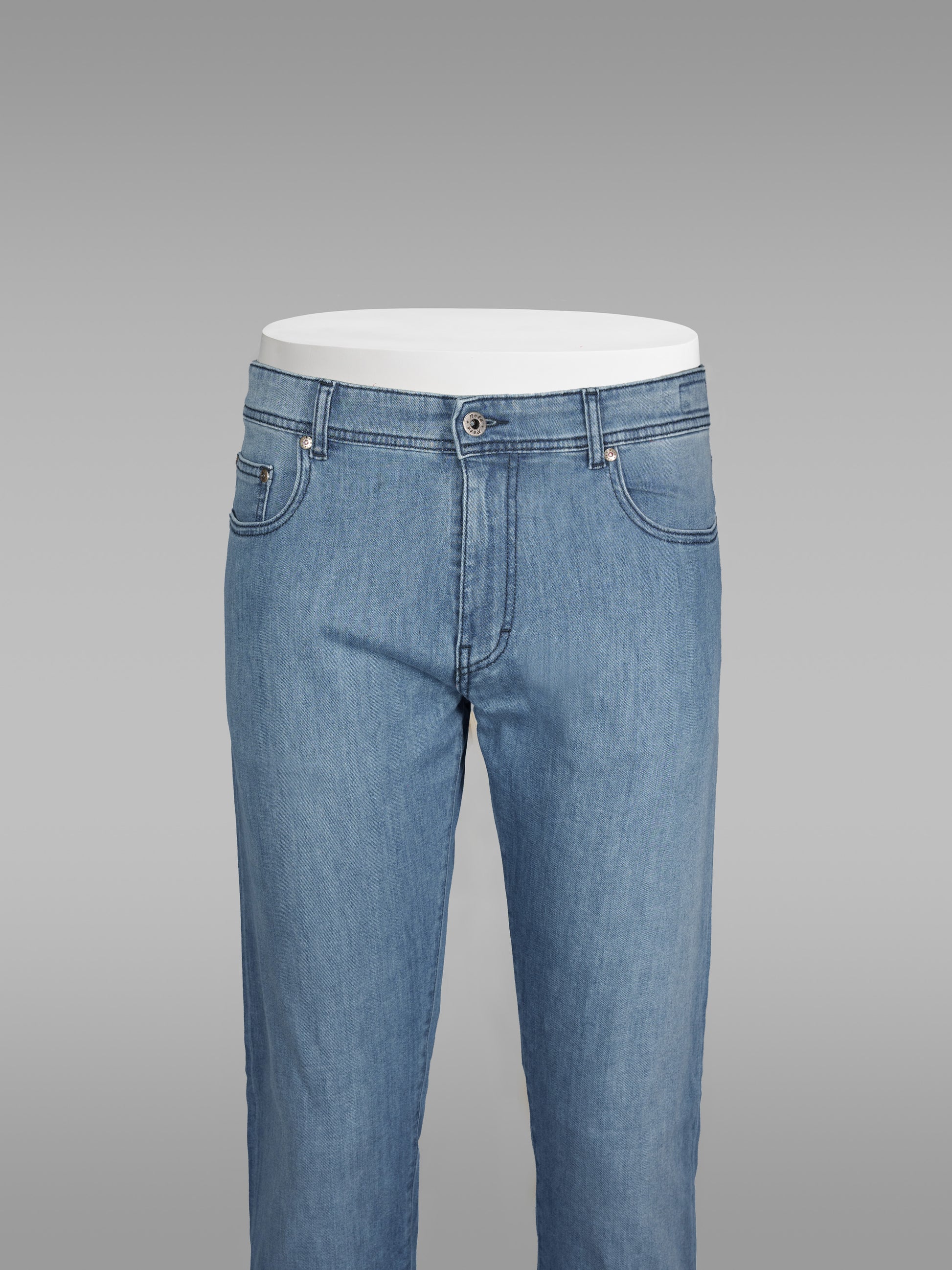 Light blue Summer denim cotton 5 pockets trousers