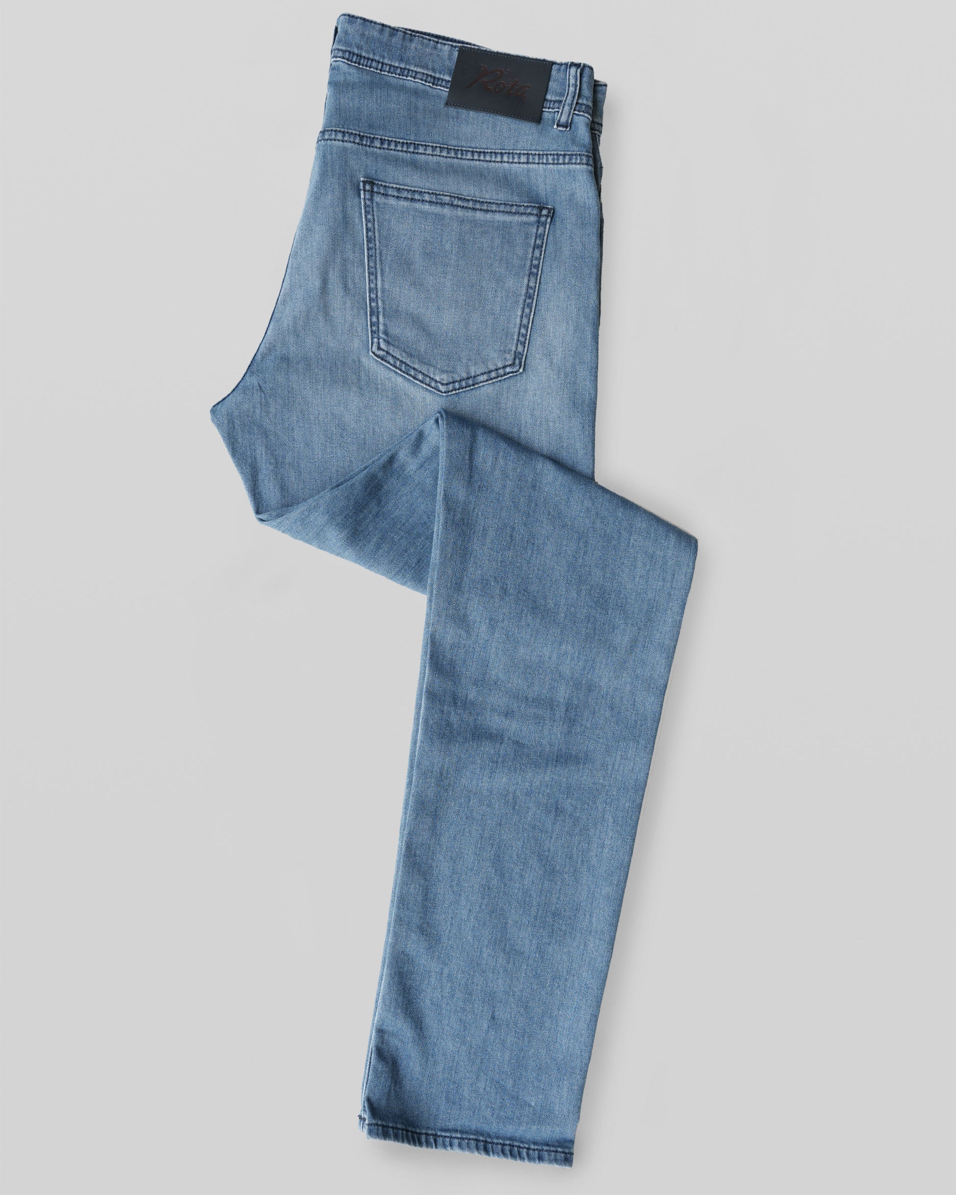 Light blue Summer denim cotton 5 pockets trousers