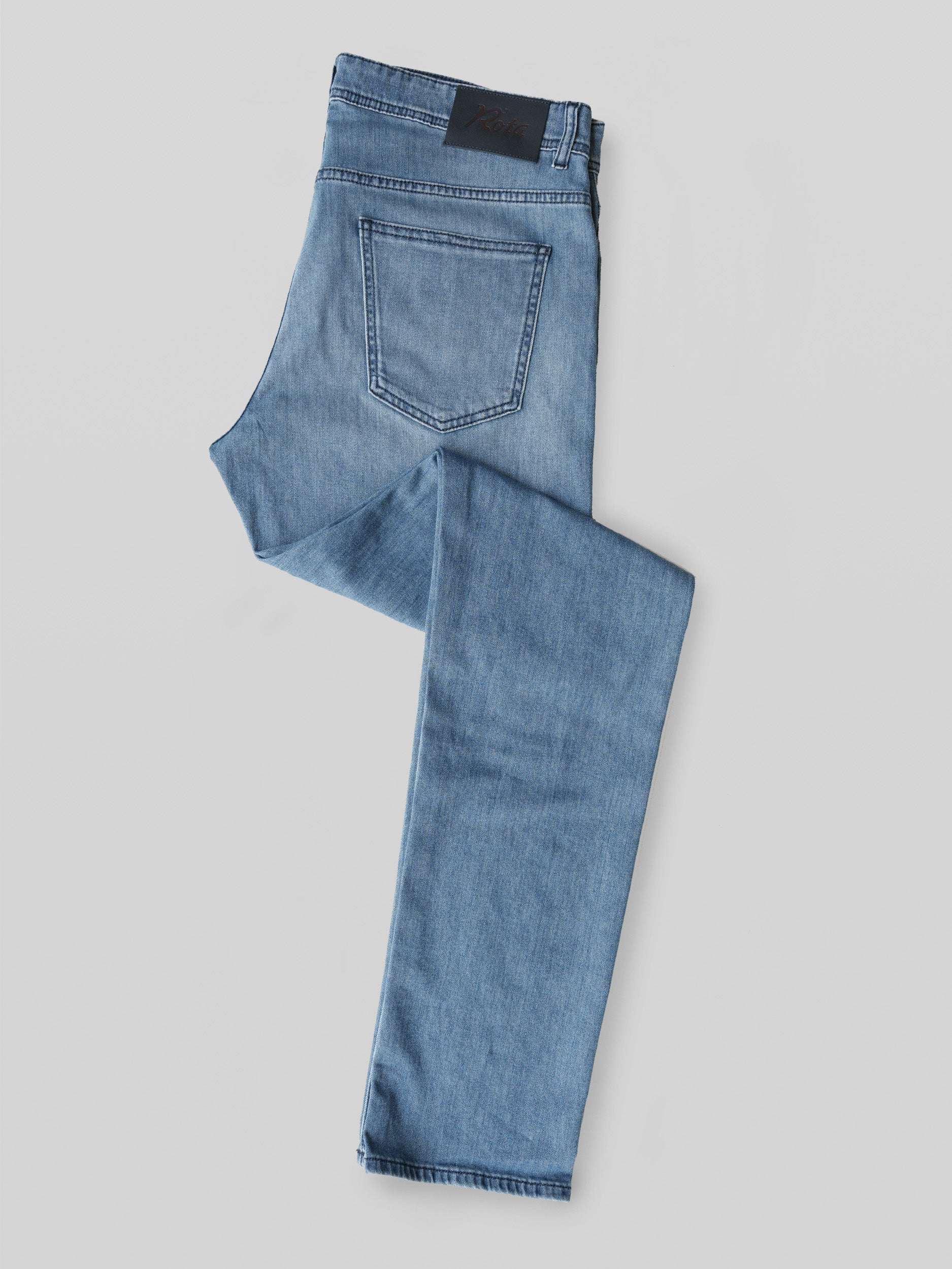 Light blue Summer denim cotton 5 pockets trousers