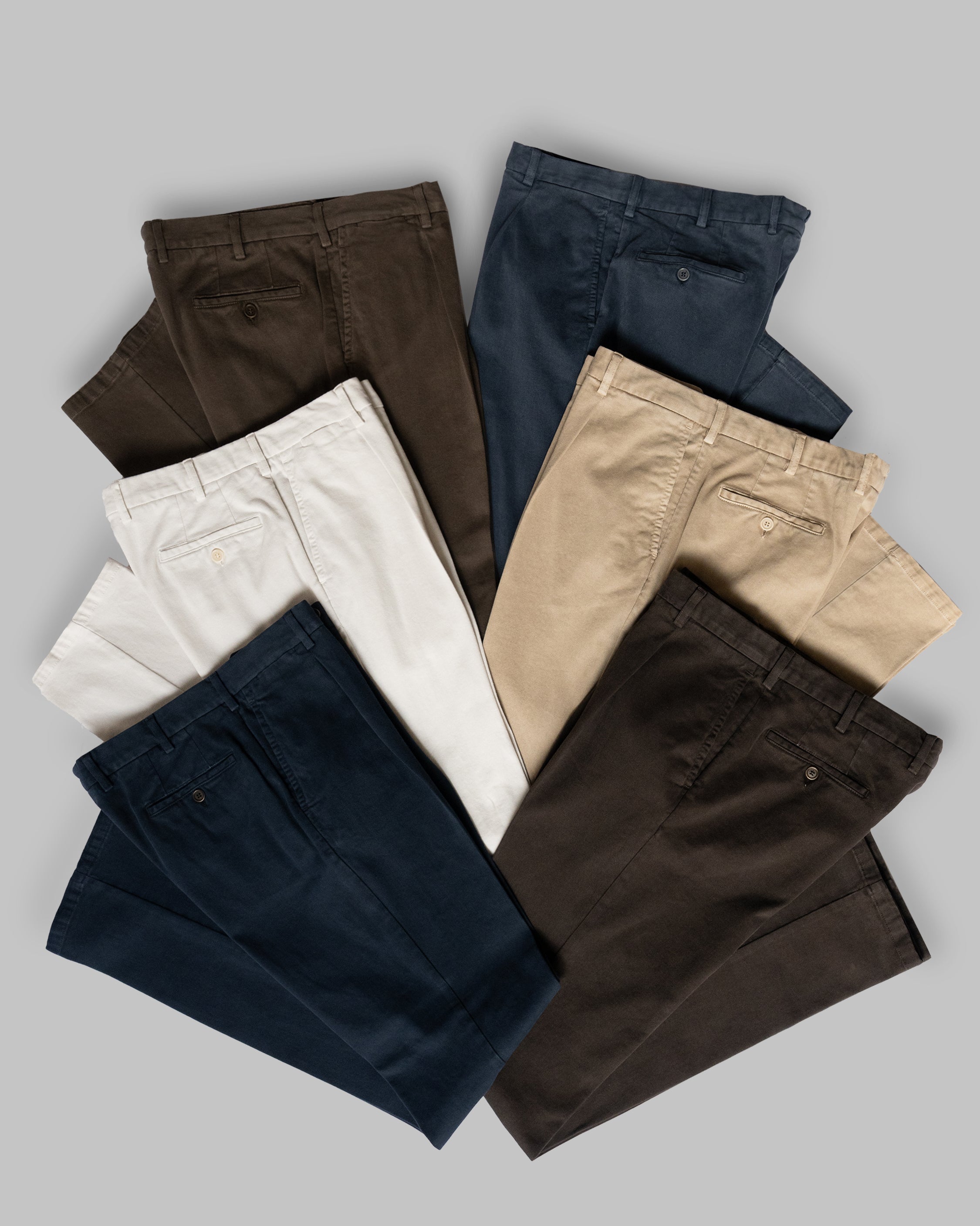 Pantaloni sportivi in cotone e elastan color caffè con 1 piega