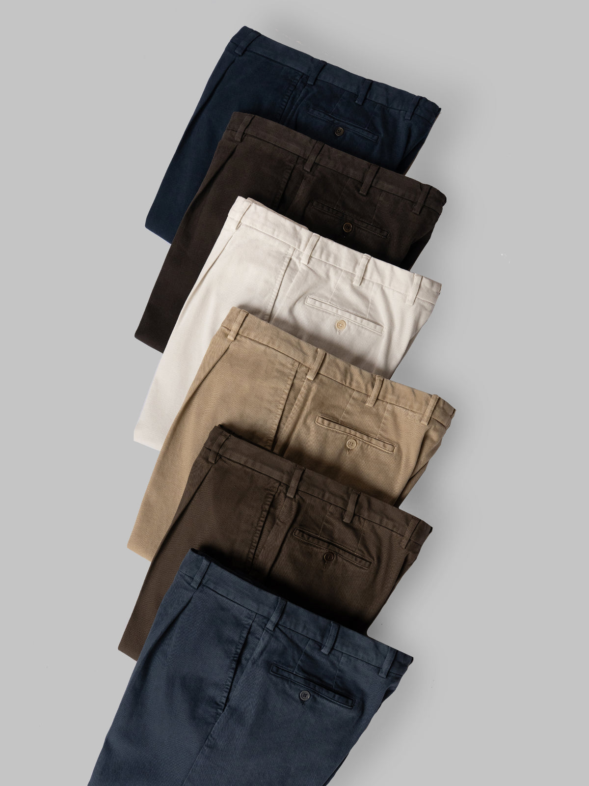 Denim blue cotton elastan sport trousers 1 pleat