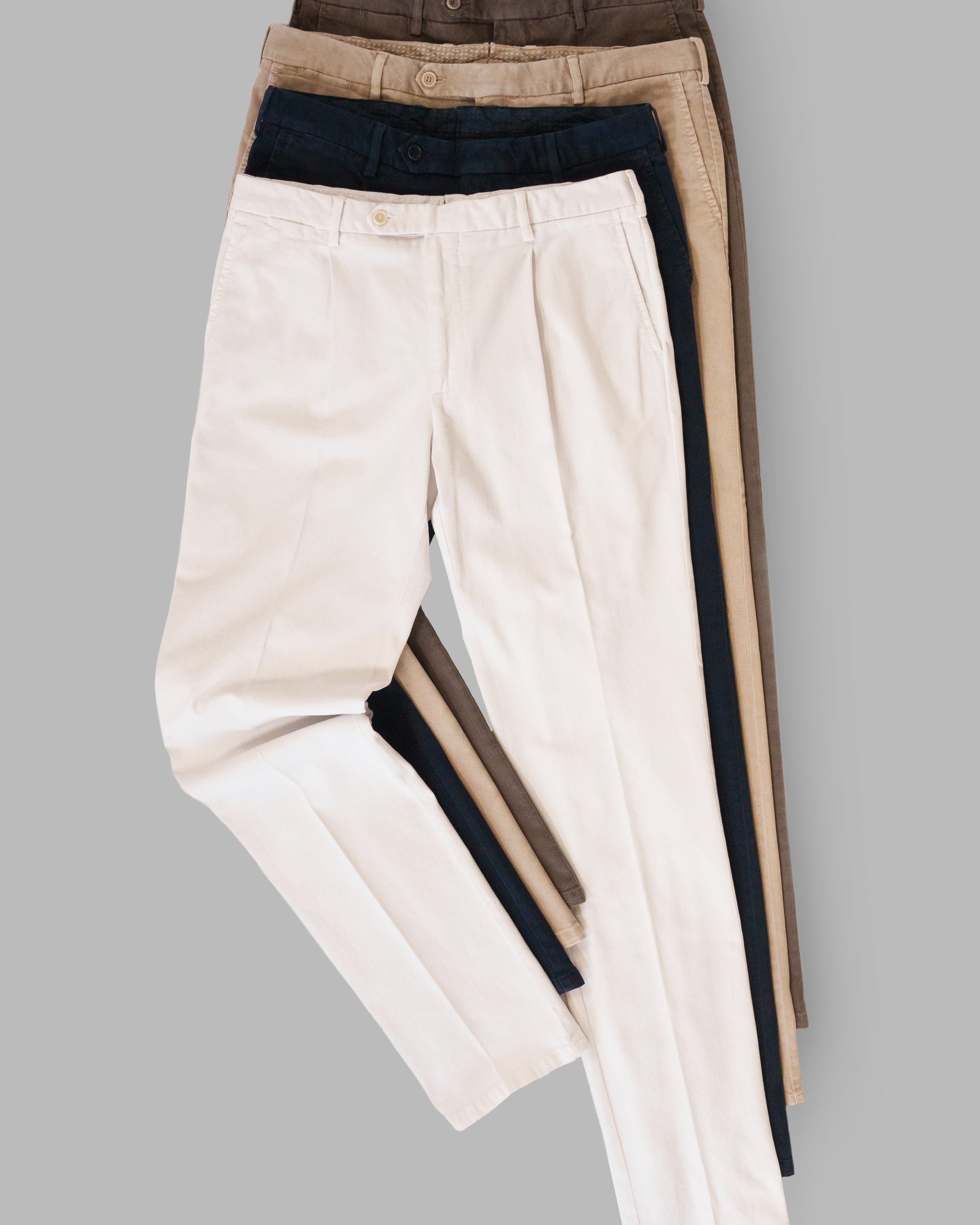 Brown cotton elastan sport trousers 1 pleat