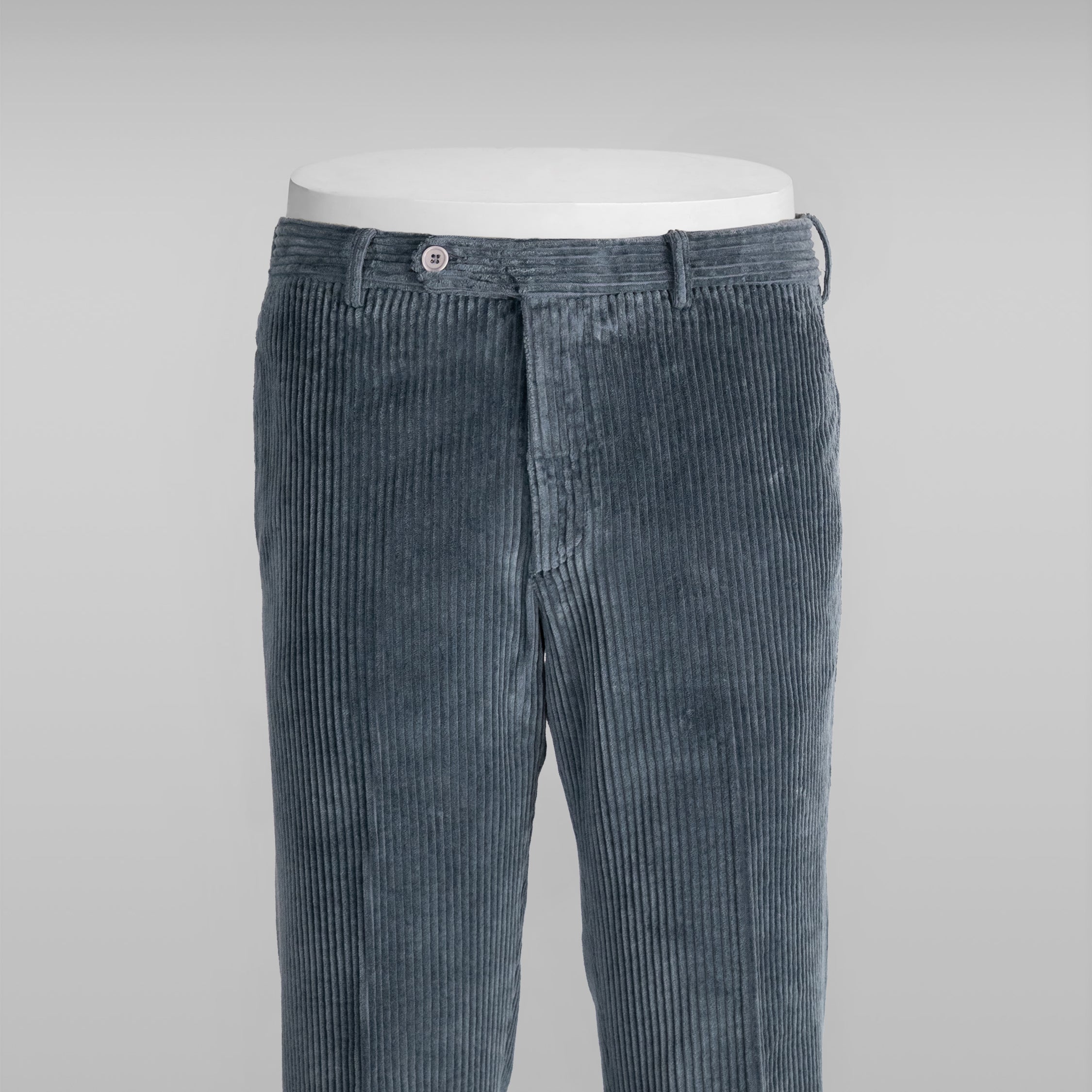 Denim blue corduroy big wale sport trousers WINTER