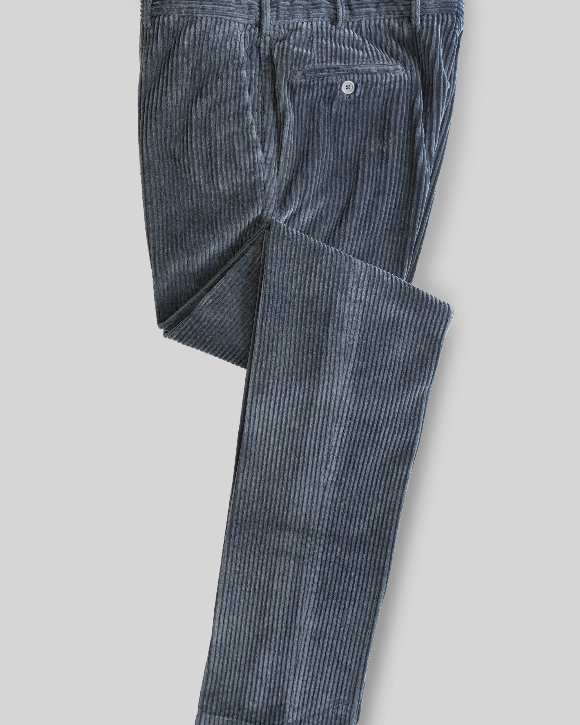 Denim blue corduroy big wale sport trousers WINTER