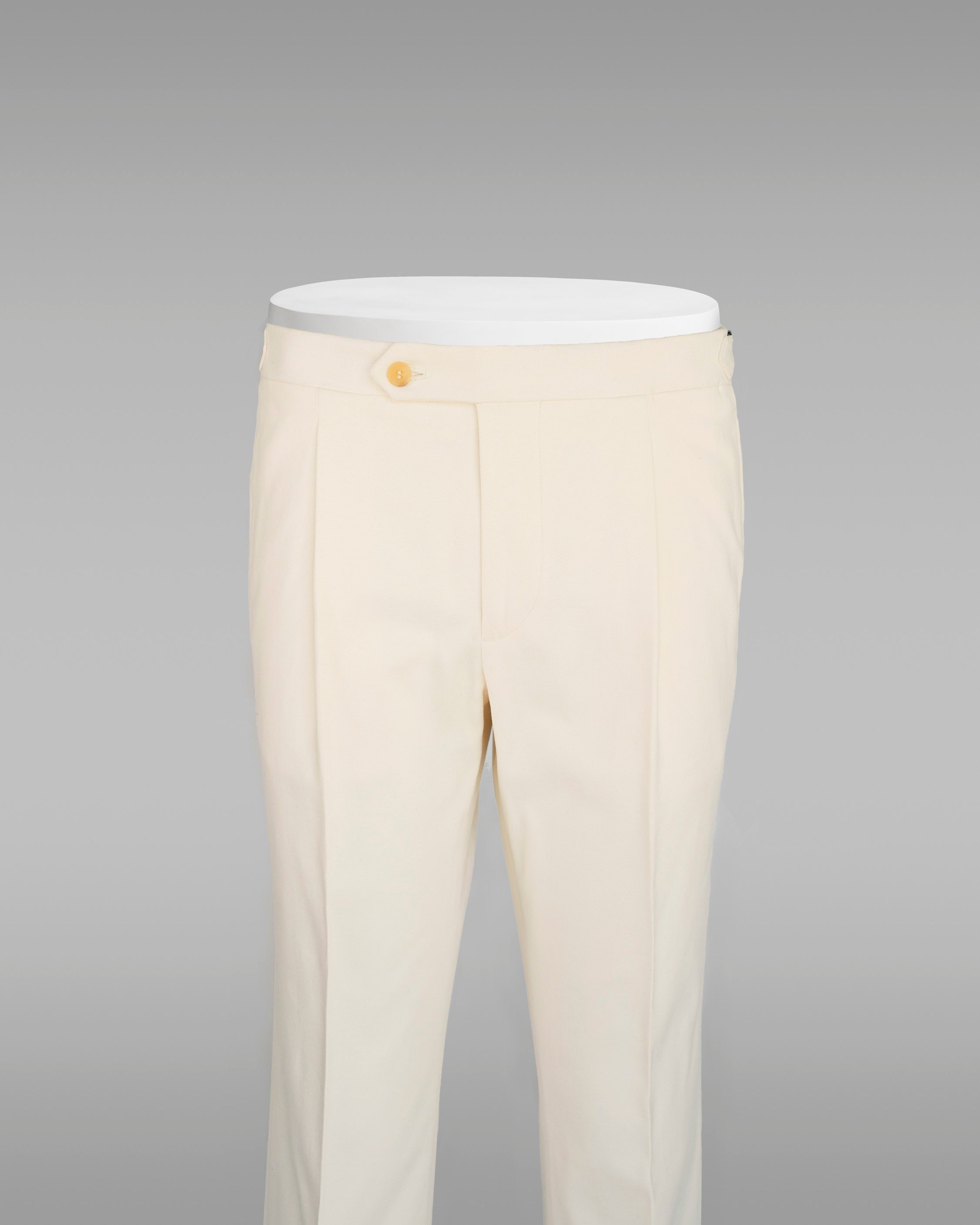 Ivory cotton elastan trousers