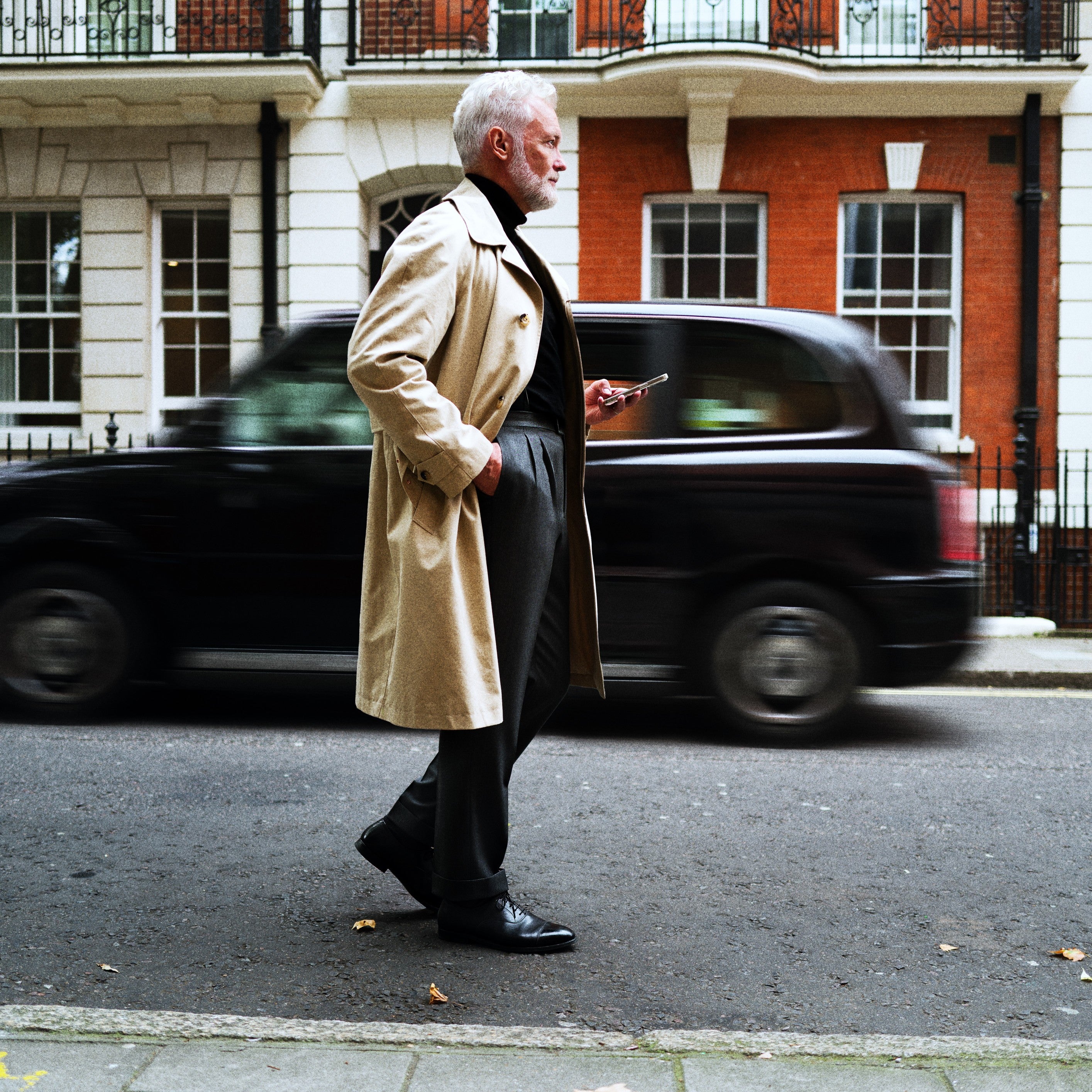 Milano dark grey three ply wool trousers