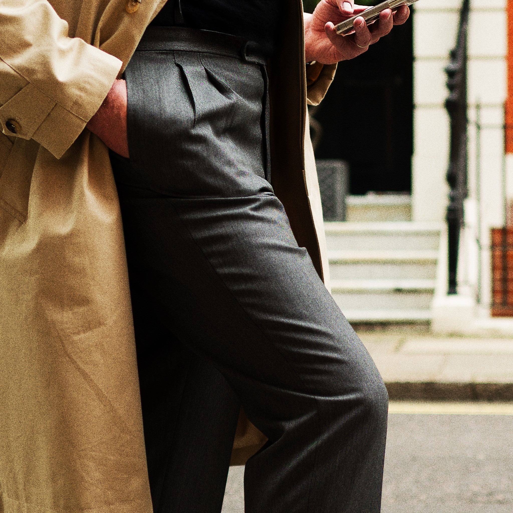 Milano dark grey three ply wool trousers – Rota SRL