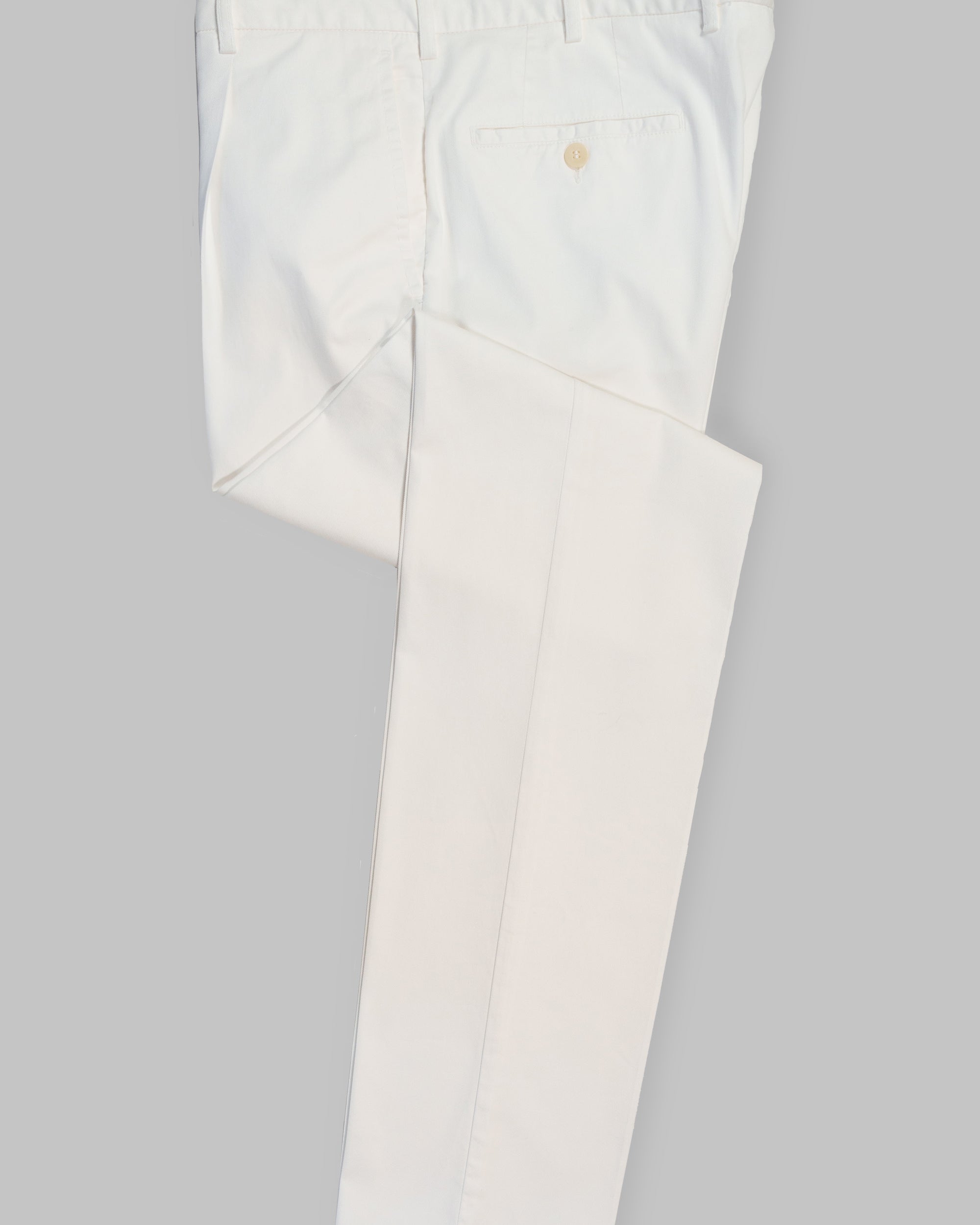 White cotton supima sport trousers 1 pleat