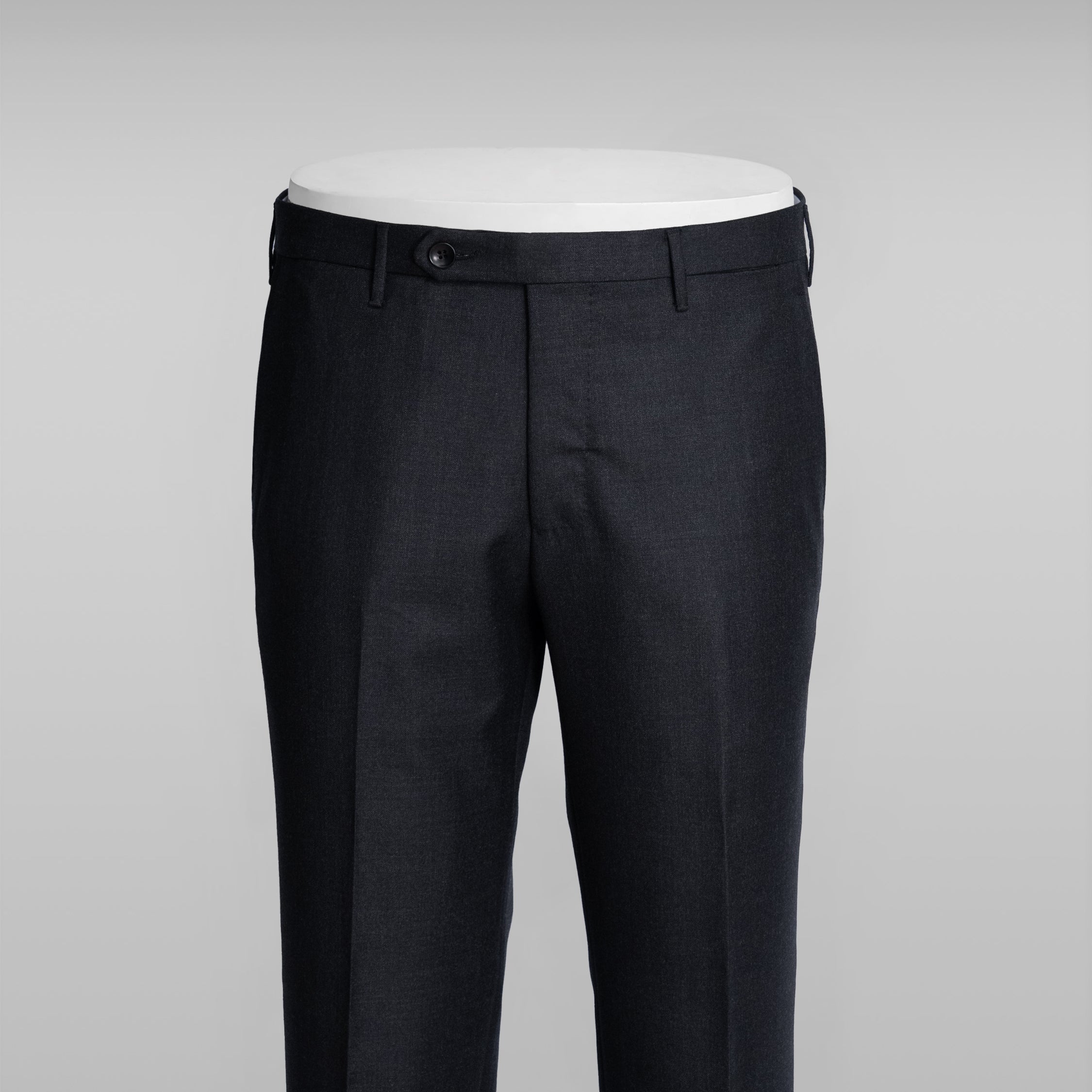 Grey worsted wool trousers - slim fit