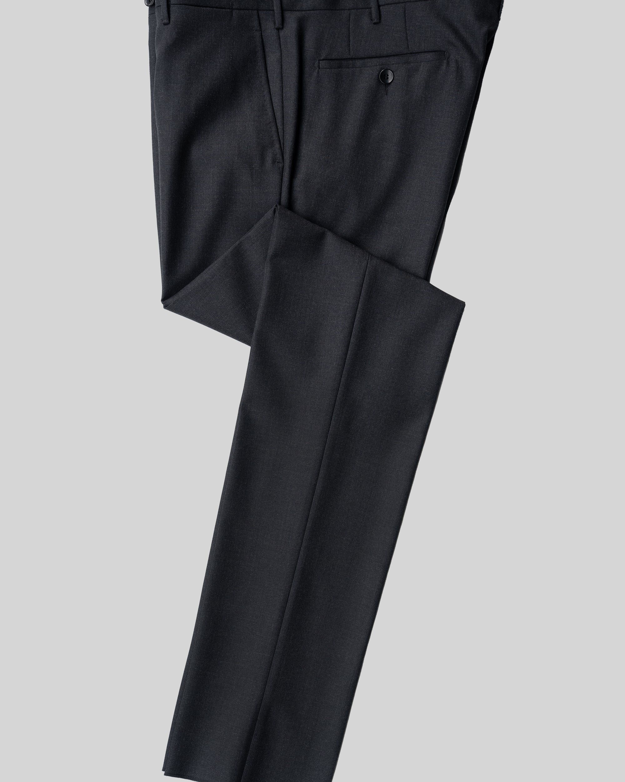 Grey worsted wool trousers - slim fit